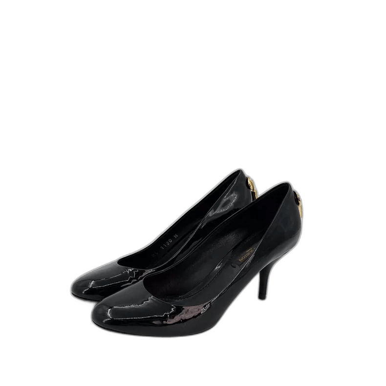 Louis Vuitton Black Patent Leather High Heel Shoes, Women's (Size 5)