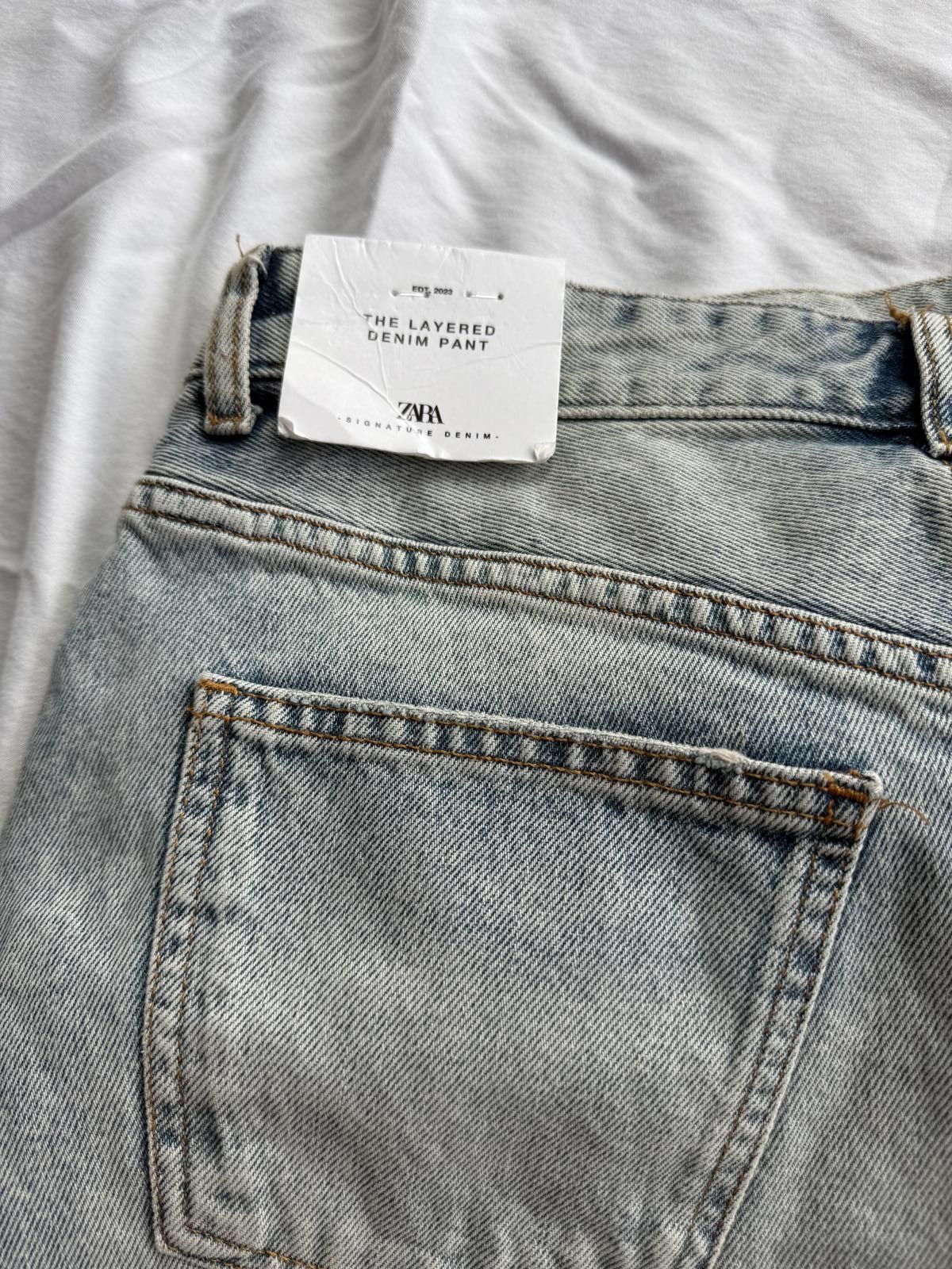 Zara NWT ZARA The Layered Jeans – Light Wash – Size 0 Size 25" / US 0 / IT 36 - 4 Thumbnail