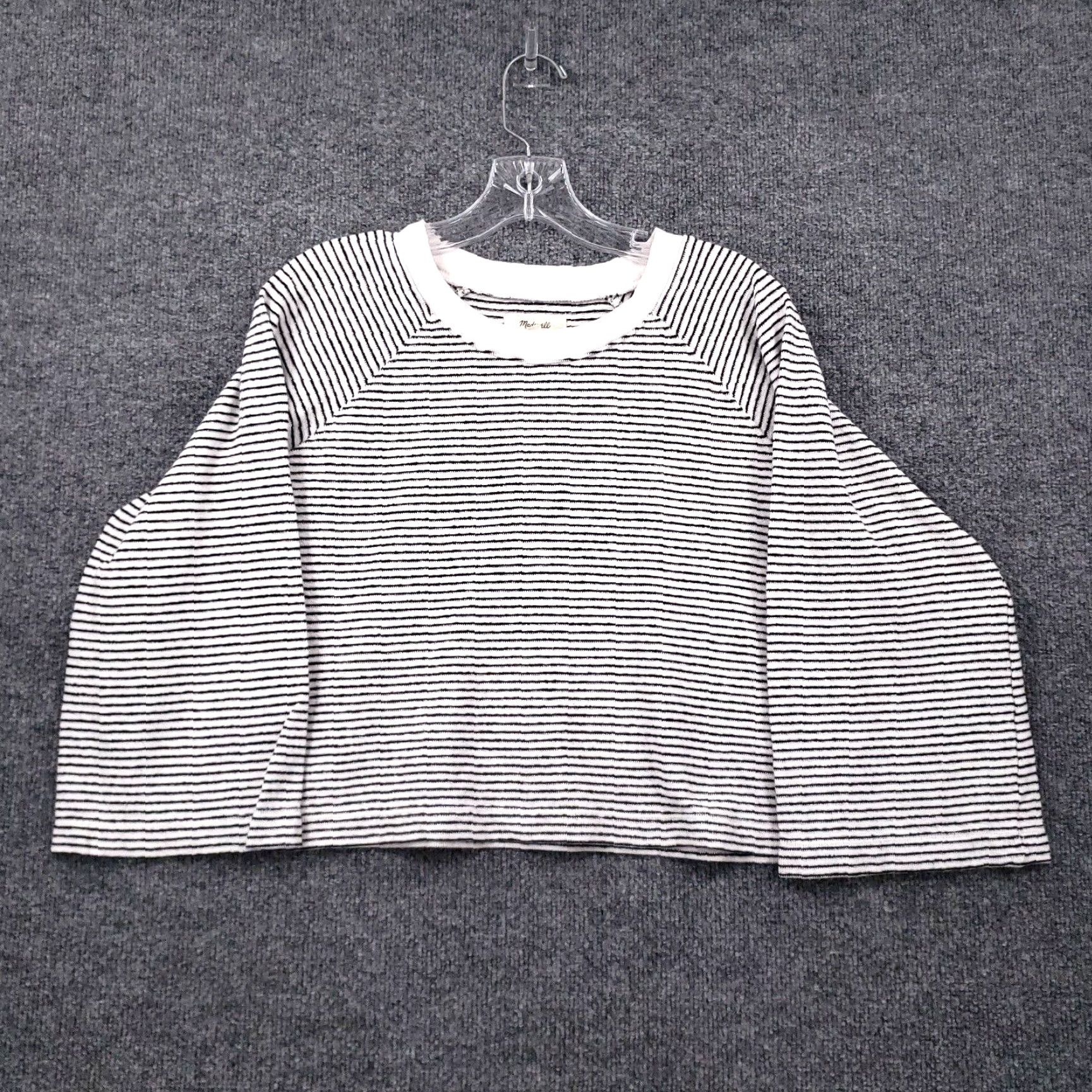 Madewell Madewell Sweatshirt Womens 2XS XXS Gray Striped Terry Raglan Oversized Size XXS / US 00 / IT 34 - 2 Thumbnail