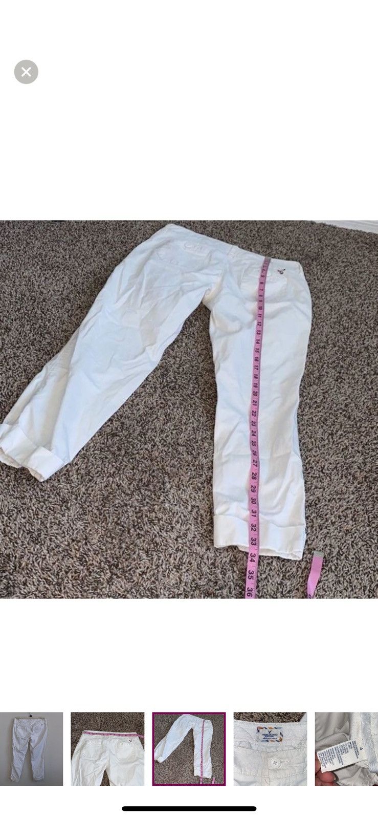 American Eagle Outfitters American eagle outfitters cropped white pants size 4 Size 27" / US 4 / IT 40 - 4 Thumbnail