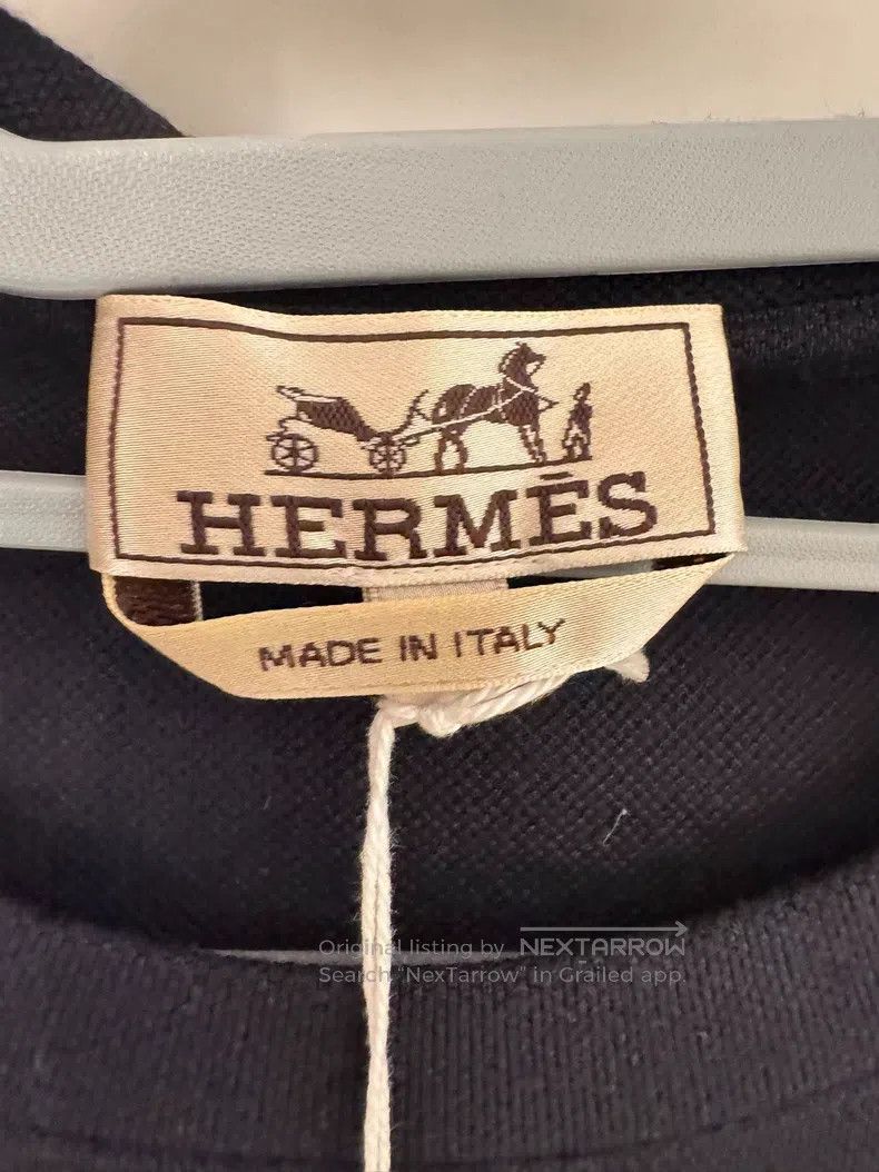 Hermes Hermes Short sleeve navy blue leather pocket T-shirt Size US M / EU 48-50 / 2 - 6 Thumbnail