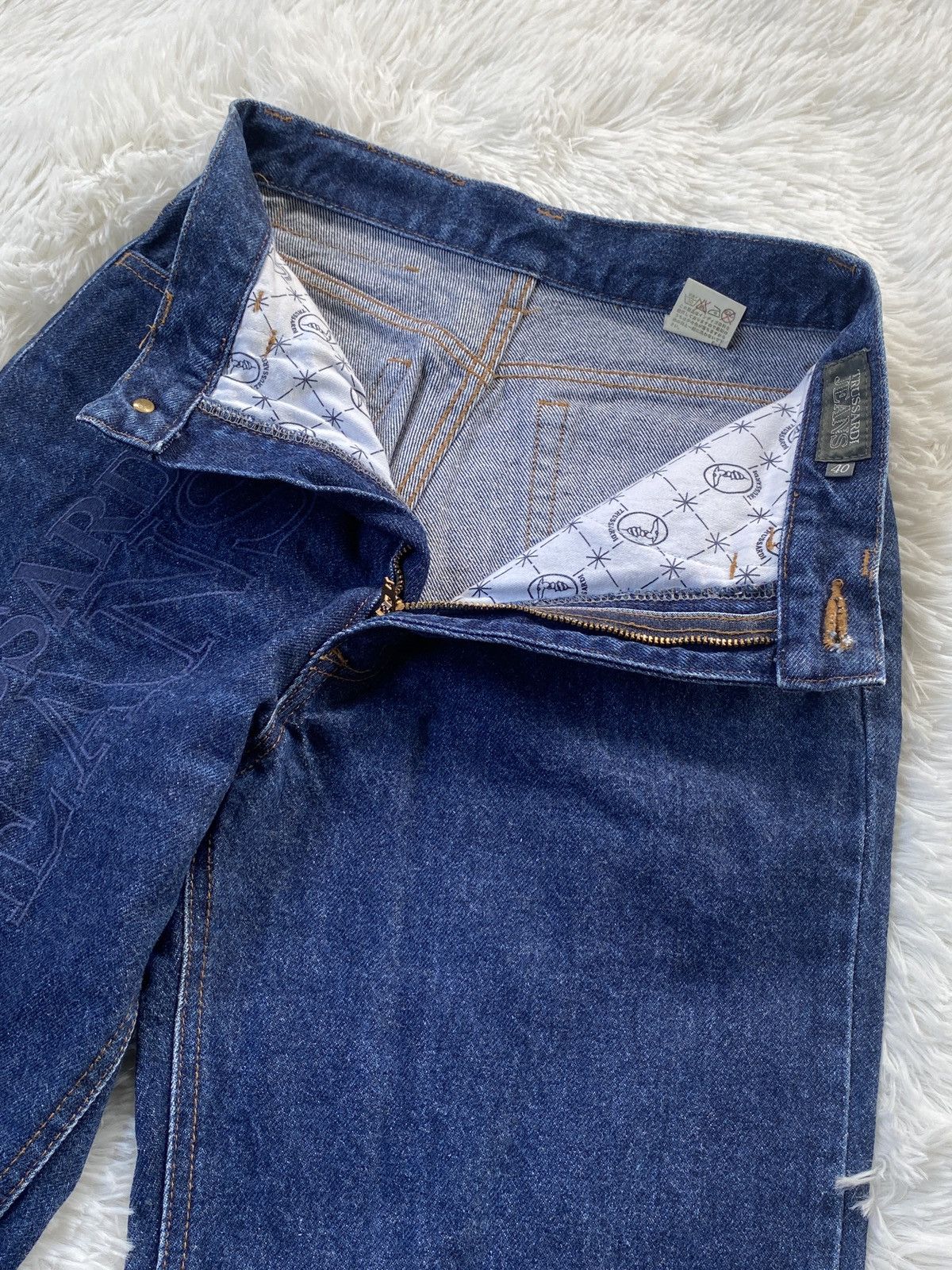 Trussardi 🔥VINTAGE Trussardi Jeans Indigo Blue Denim Jeans Size 26" / US 2 / IT 38 - 7 Thumbnail