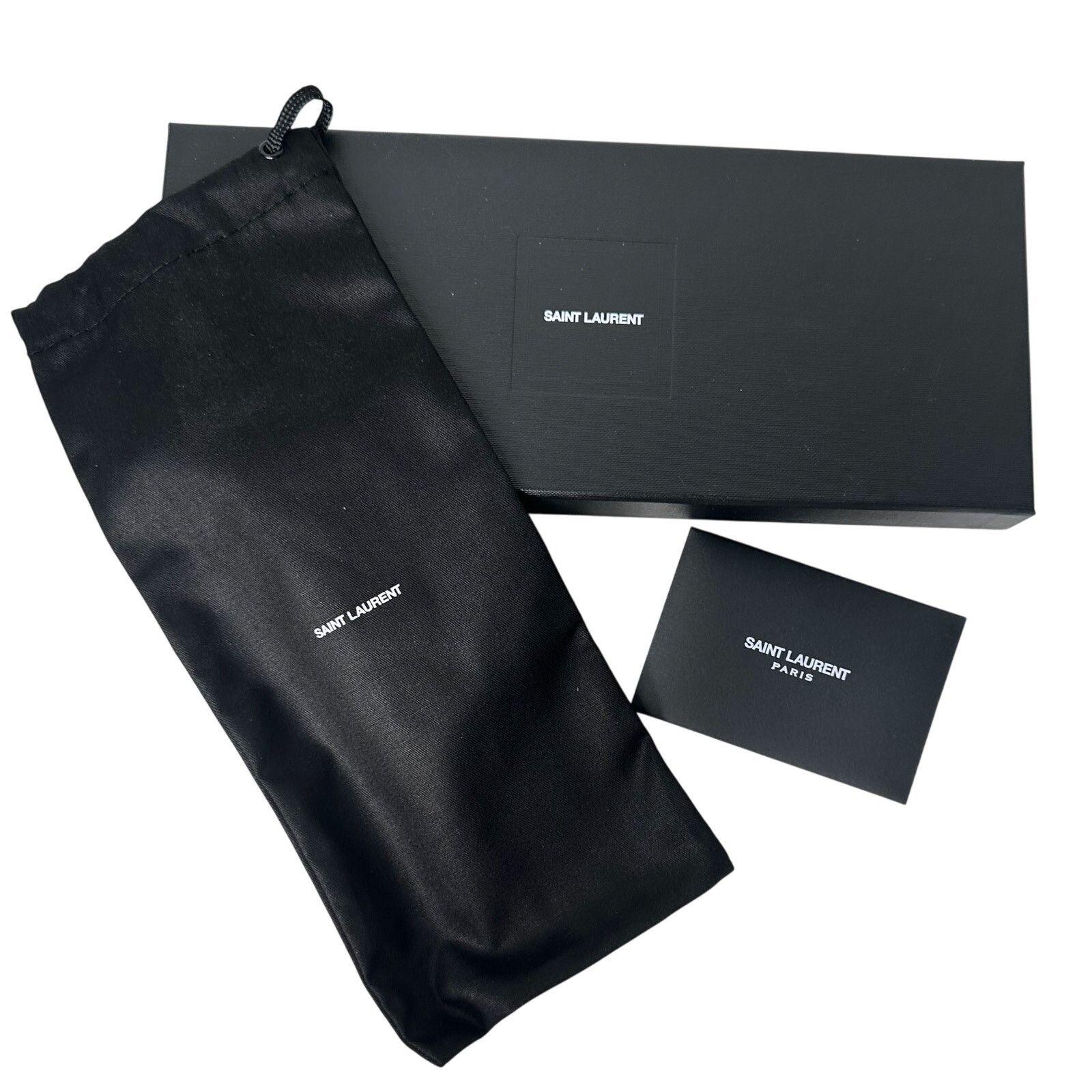 Saint Laurent Paris Saint Laurent Jewelry Gift Box W Dust Bag, Card & Envelope in Black, Women's