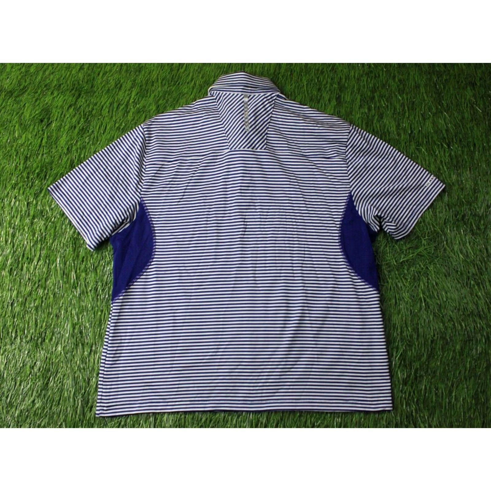 Under Armour UNDER ARMOUR HEATGEAR MEN POLO SHIRT JERSEY MEDIUM BLUE AND WHITE SOLID SHORT SLEEVE BAGGAGE? Size US M / EU 48-50 / 2 - 6 Thumbnail