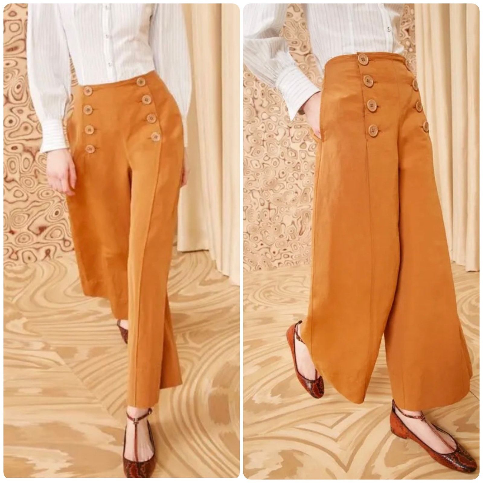 Ulla Johnson Ulla Johnson Polina wide flared pants cotton linen silk Size 26" / US 2 / IT 38 - 1 Thumbnail