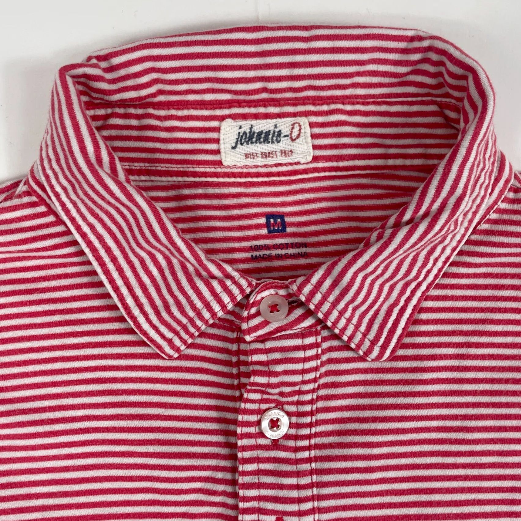 johnnie-O Johnnie O Polo Shirt Mens Medium Red Short Sleeve Golfing Striped Outdoors Golf Short Sleeve Shirt Mens Red Size US M / EU 48-50 / 2 - 6 Thumbnail