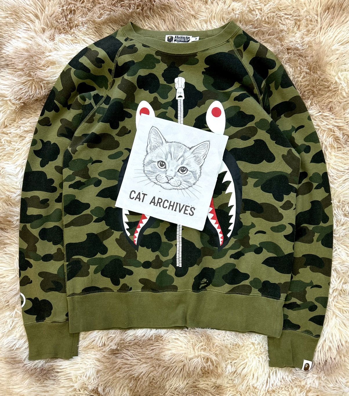 Bape 💥CRAZY💥 BAPE SHARK 1ST CAMO CREWNECK SWEATSHIRT Size US M / EU 48-50 / 2 - 20 Thumbnail