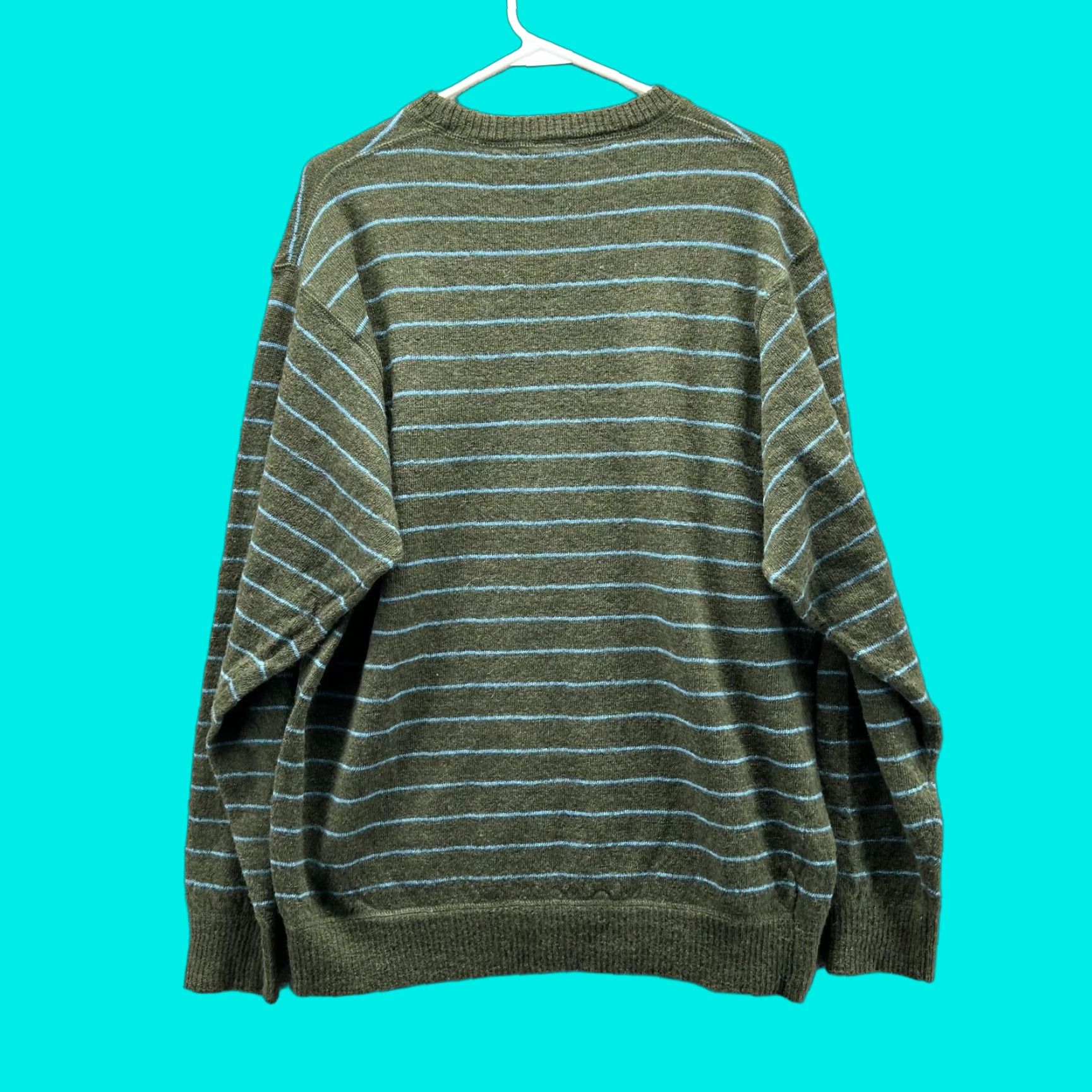Gap VINTAGE Gap Sweater Men XXL Green Crewneck Pullover Striped Cotton Size US XXL / EU 58 / 5 - 1 Thumbnail