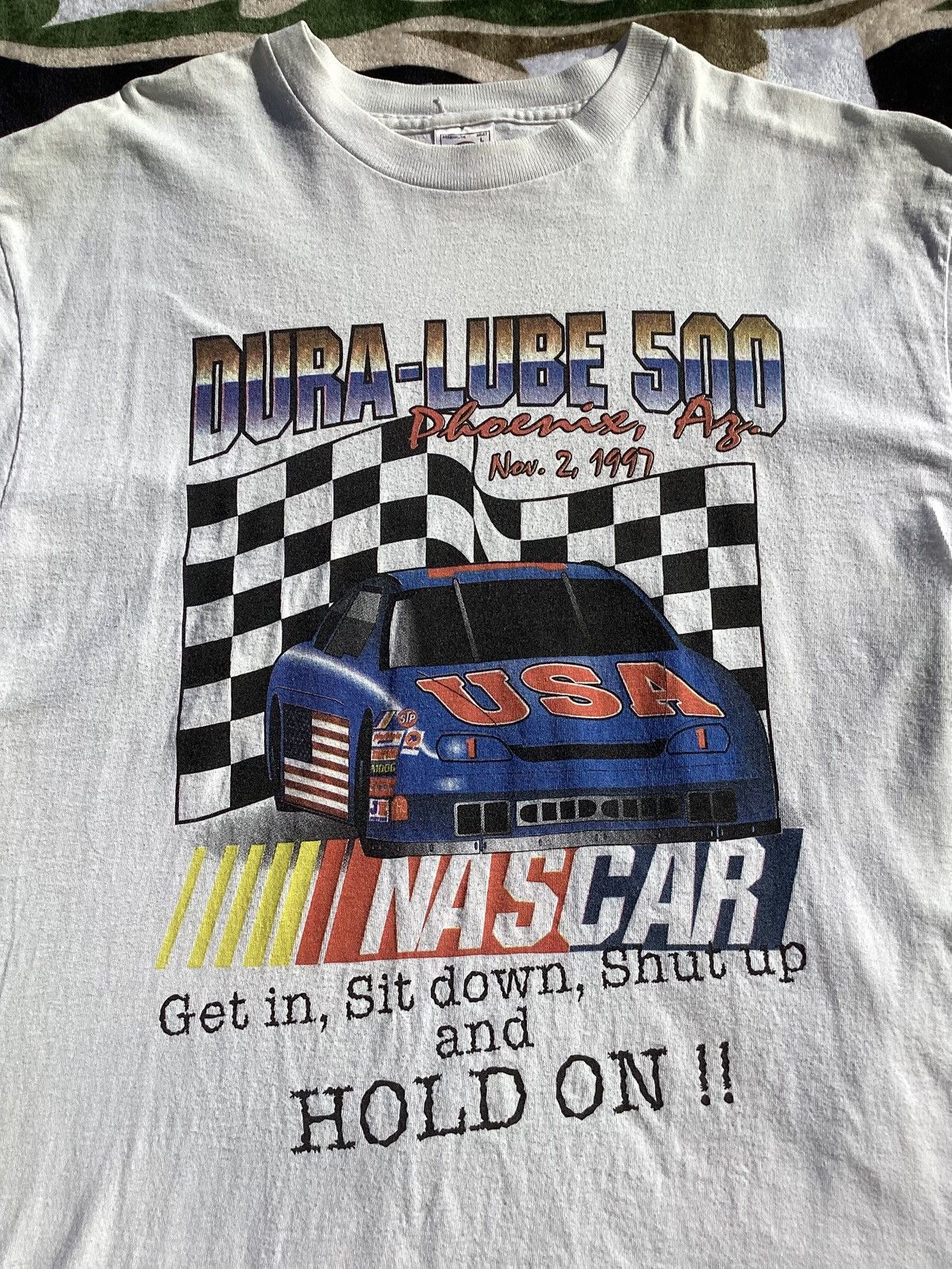 NASCAR Vintage 1997 Dura lube 500 Phoenix Arizona NASCAR racing Tee Size US L / EU 52-54 / 3 - 2 Thumbnail
