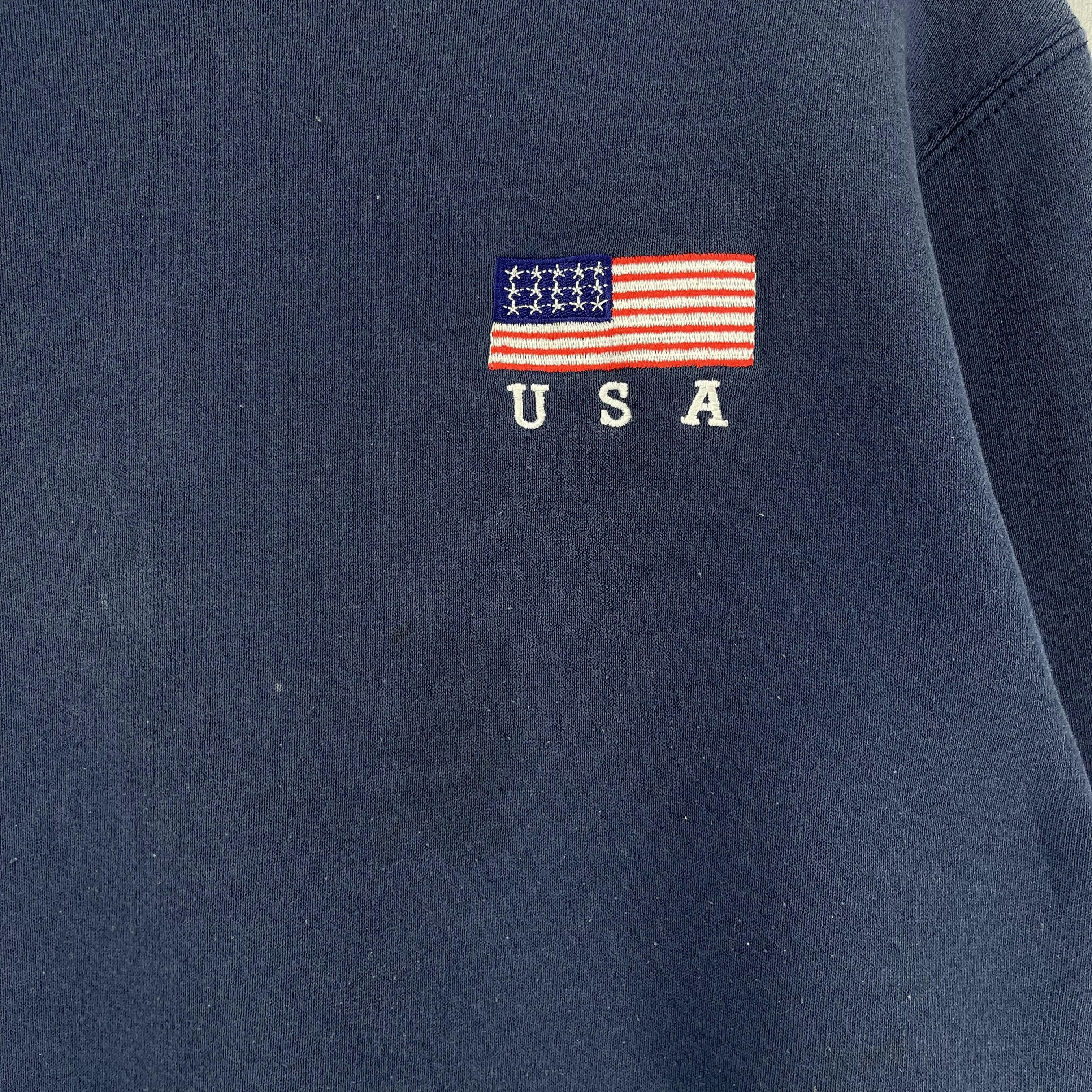 American Apparel × Vintage Vintage Plain Blue Usa National Flag Embroidery Sweatshirt Size US M / EU 48-50 / 2 - 3 Thumbnail