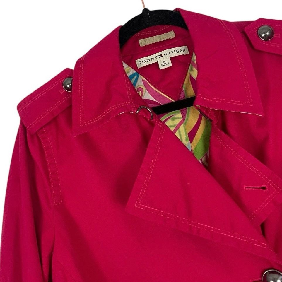 Tommy Hilfiger Tommy Hilfiger Vibrant Pink Button Down Collared Coat Size M / US 6-8 / IT 42-44 - 6 Thumbnail