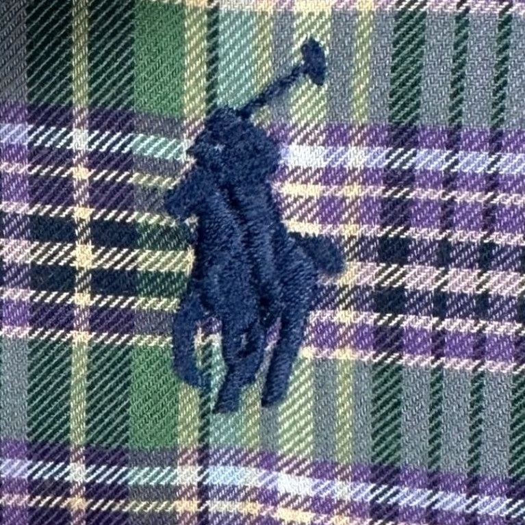 Polo Ralph Lauren Polo Ralph Lauren Button-Up Shirt Mens Large Purple Green Plaid Long Sleeve Polo Pony Shirt Size US L / EU 52-54 / 3 - 7 Thumbnail