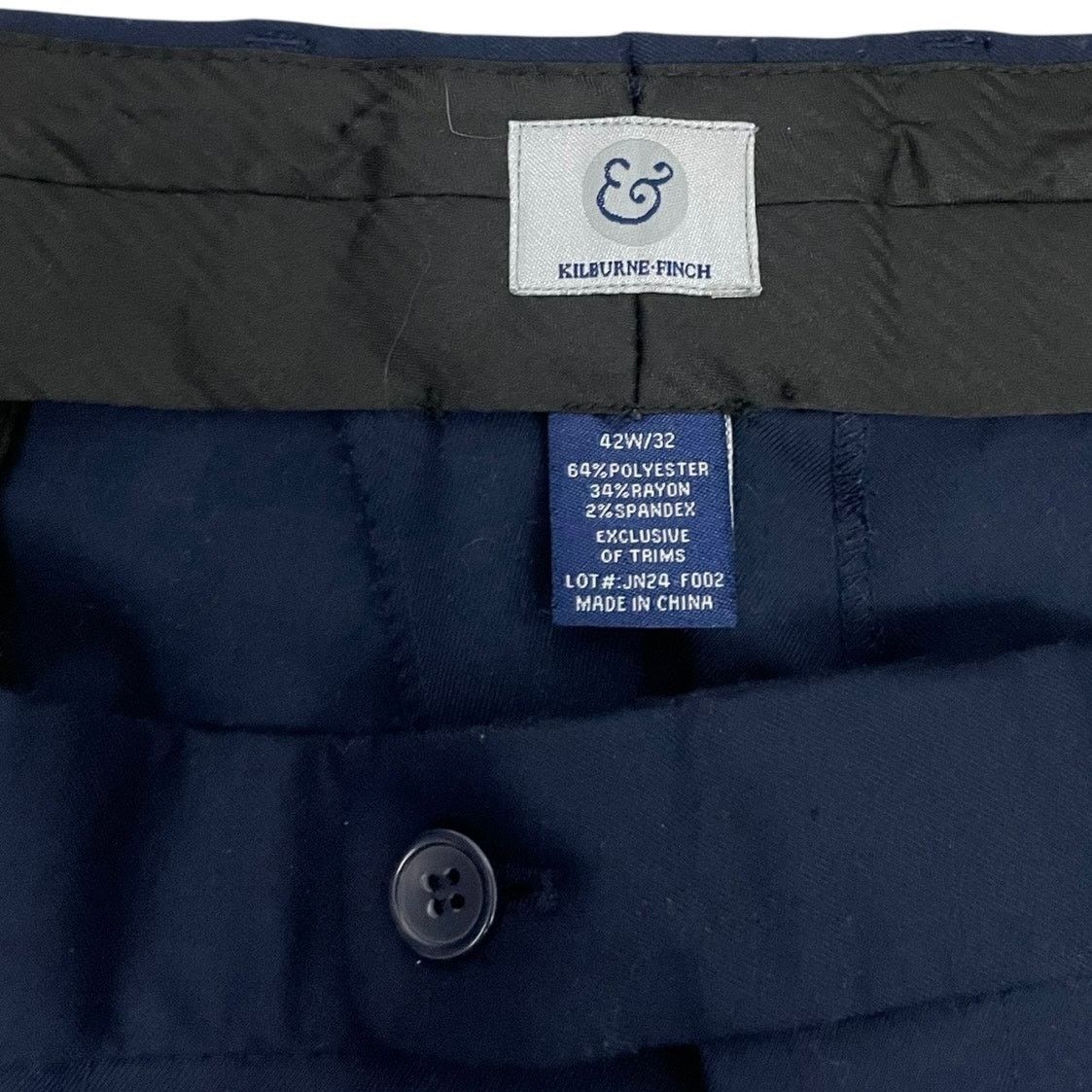 Other Kilburne & Finch Mens Navy Blue Pleated Dress Pants Size US 42 / EU 58 - 6 Thumbnail
