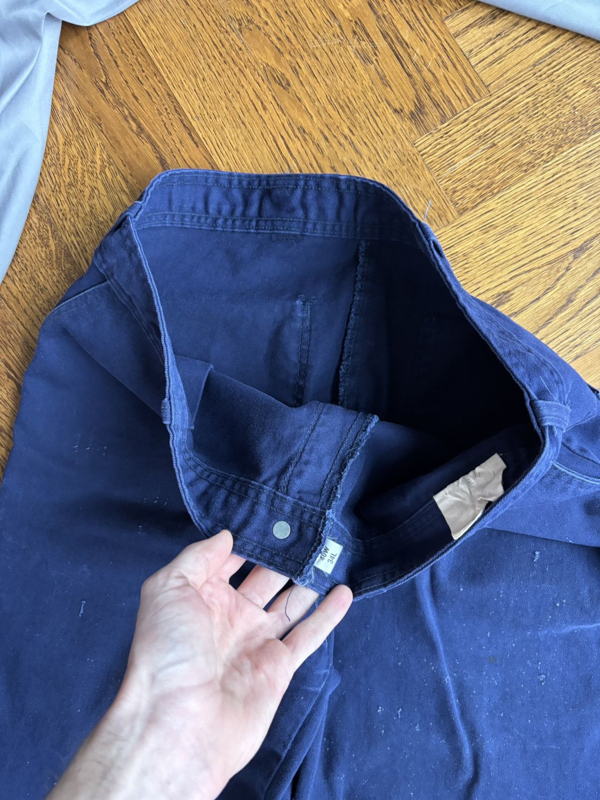 Carhartt × Vintage Vintage Bleu de Travail Work Pant Quebec Fleur Lys Stamped Size US 37 - 6 Thumbnail