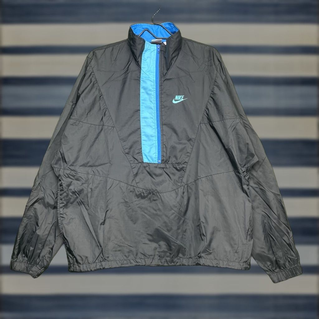 Nike VINTAGE Nike Track Jacket Womens XL Black 80s Windbreaker Full Zip Size XL / US 12-14 / IT 48-50 - 1 Thumbnail