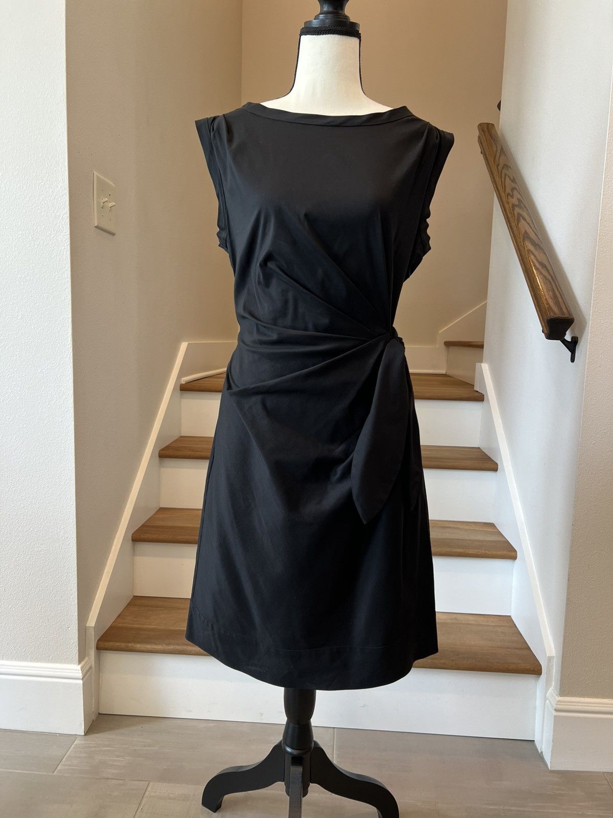 black button dress shirt DIANE VON FURSTENBERG $568 RARE STYLE CROCHETED CLASSIC NAVY DRESS WIT –  Vintage Clothing & Fashions main image 1