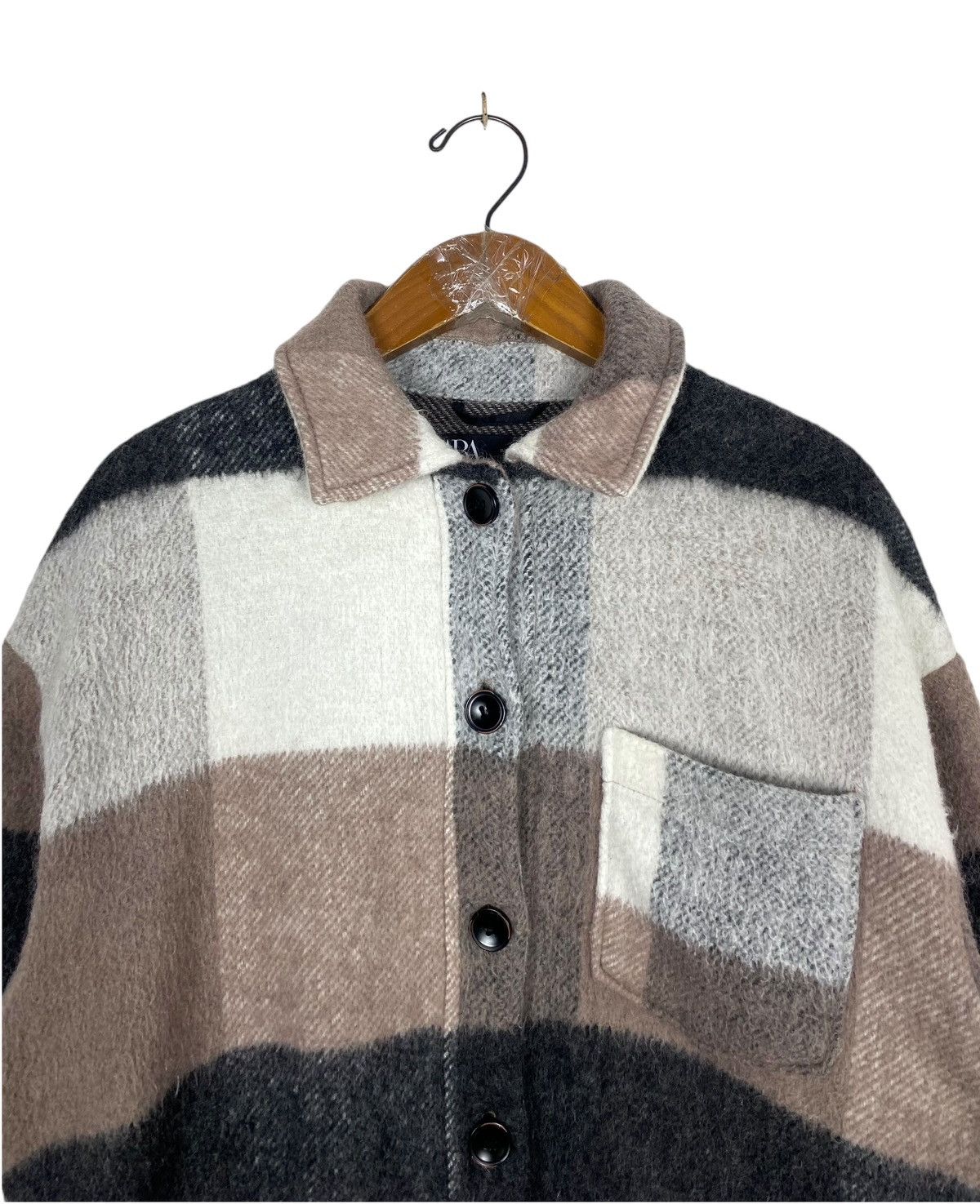 Zara Rare‼️ Zara Wool Blend Fringe Shirt Jacket Size M / US 6-8 / IT 42-44 - 4 Thumbnail
