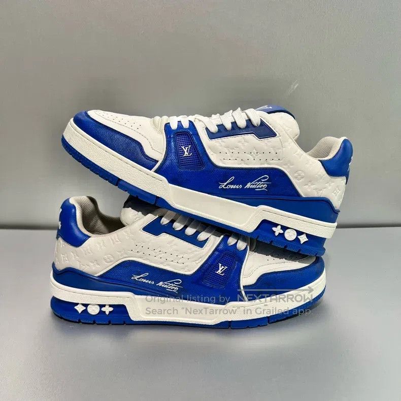 Louis Vuitton Louis Vuitton Black, white and blue embossed low-cut board Size US 6 / EU 39 - 3 Thumbnail