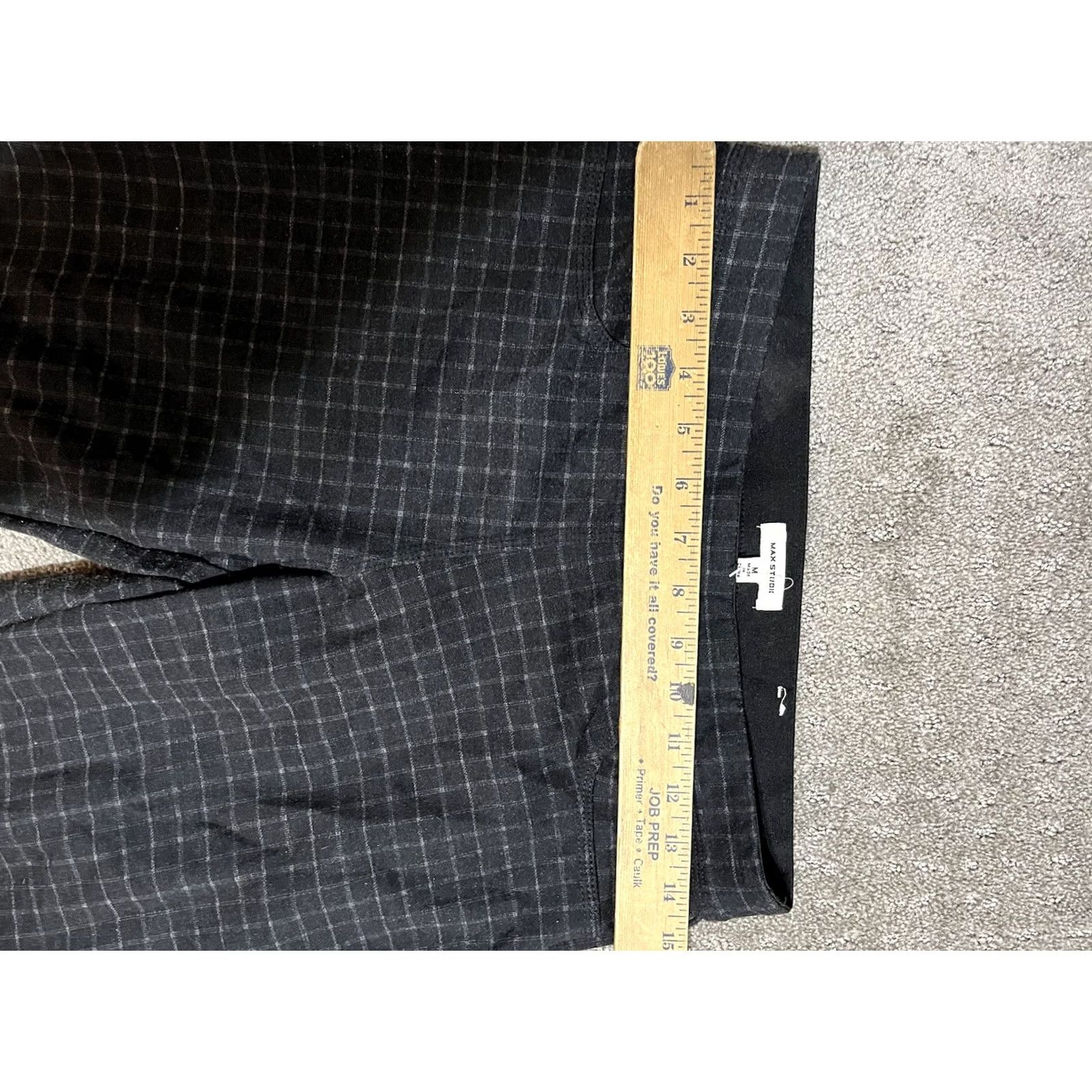 Vintage Max Studio Black Plaid Dress Pants Womens M Elastic Waist Pull On Office Size 32" / US 10 / IT 46 - 5 Thumbnail