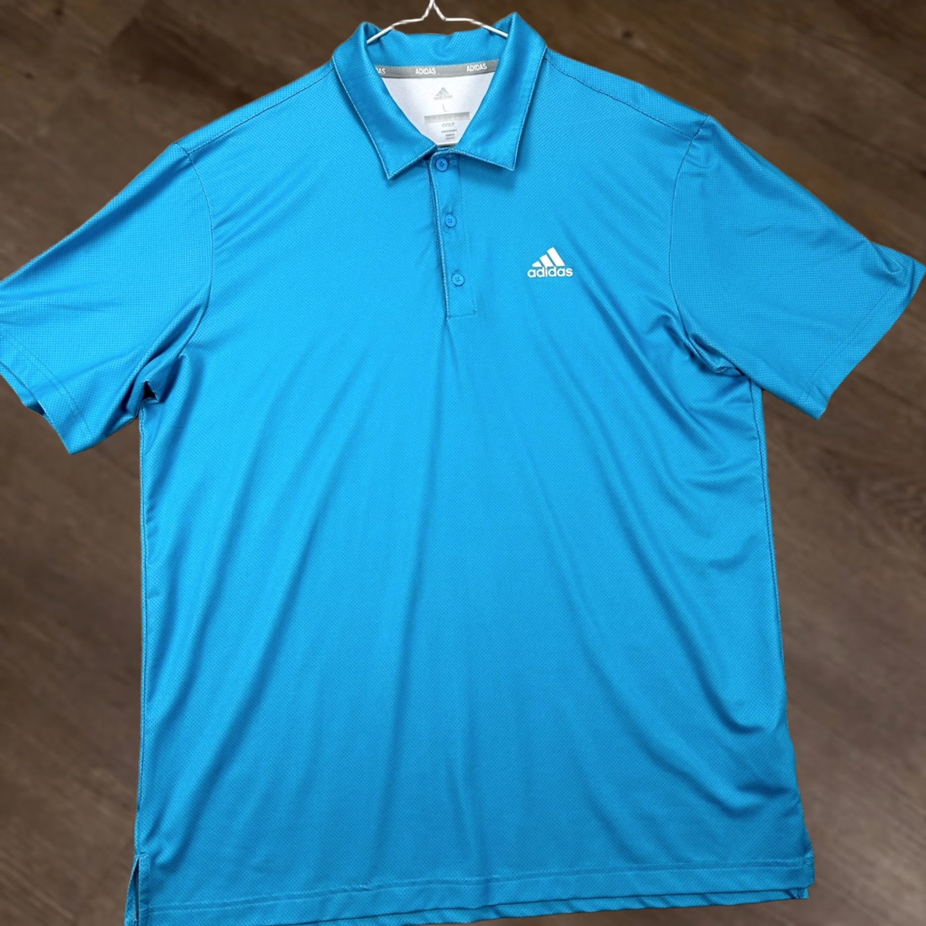Adidas Adidas Golf Polo Shirt Mens L Blue Spotted Performance Stretch Quick Dry Athletic Golf Shirt Mens Blue Polo Size US L / EU 52-54 / 3 - 1 Thumbnail
