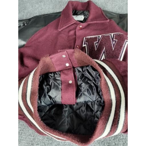 NEFF Vintage Varsity Jacket Men Sz XL Button Up Maroon Neff Embro Size US XL / EU 56 / 4 - 6 Thumbnail