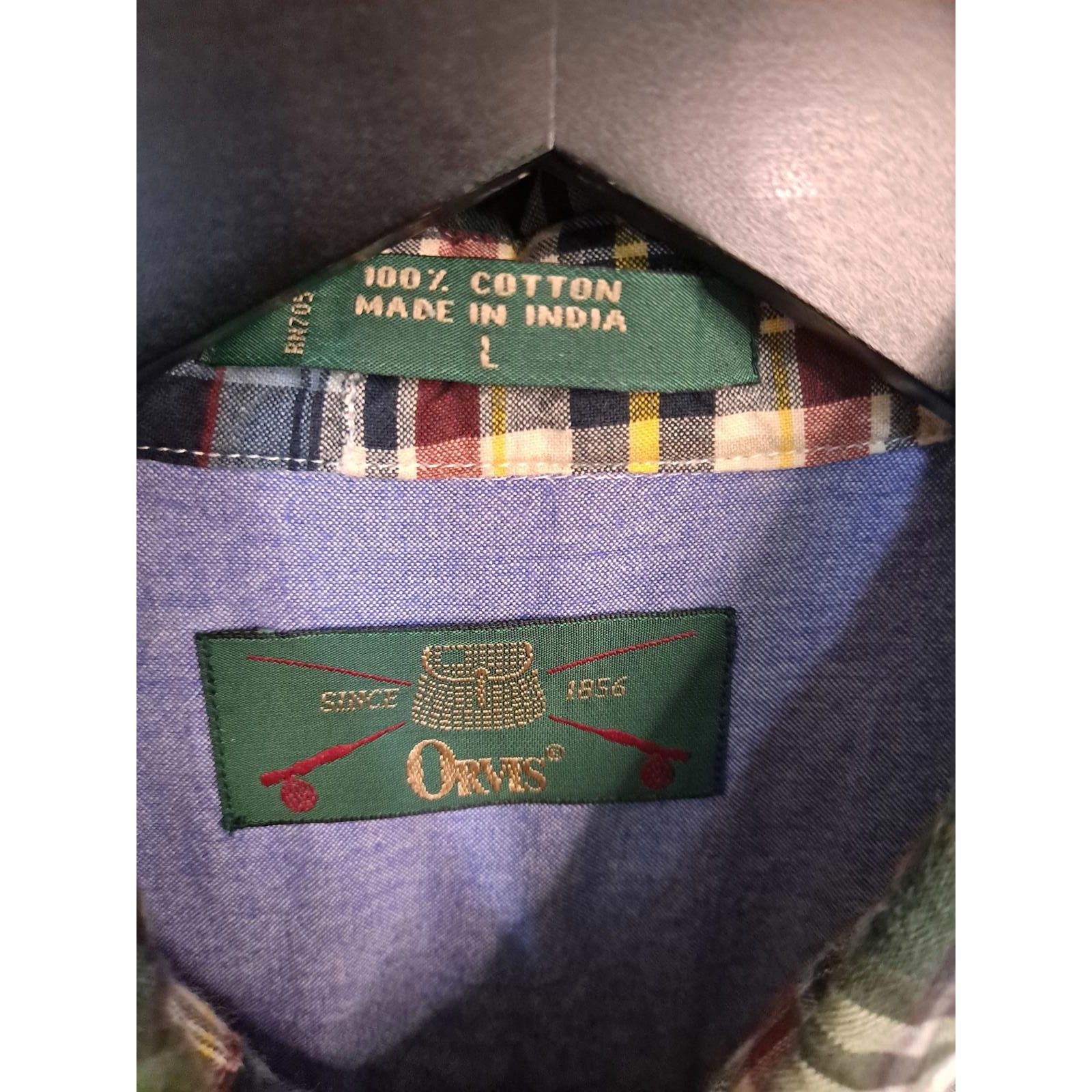 Orvis Orvis Patchwork 1/4 Button Shirt 100% Cotton Size Large Size US L / EU 52-54 / 3 - 3 Thumbnail