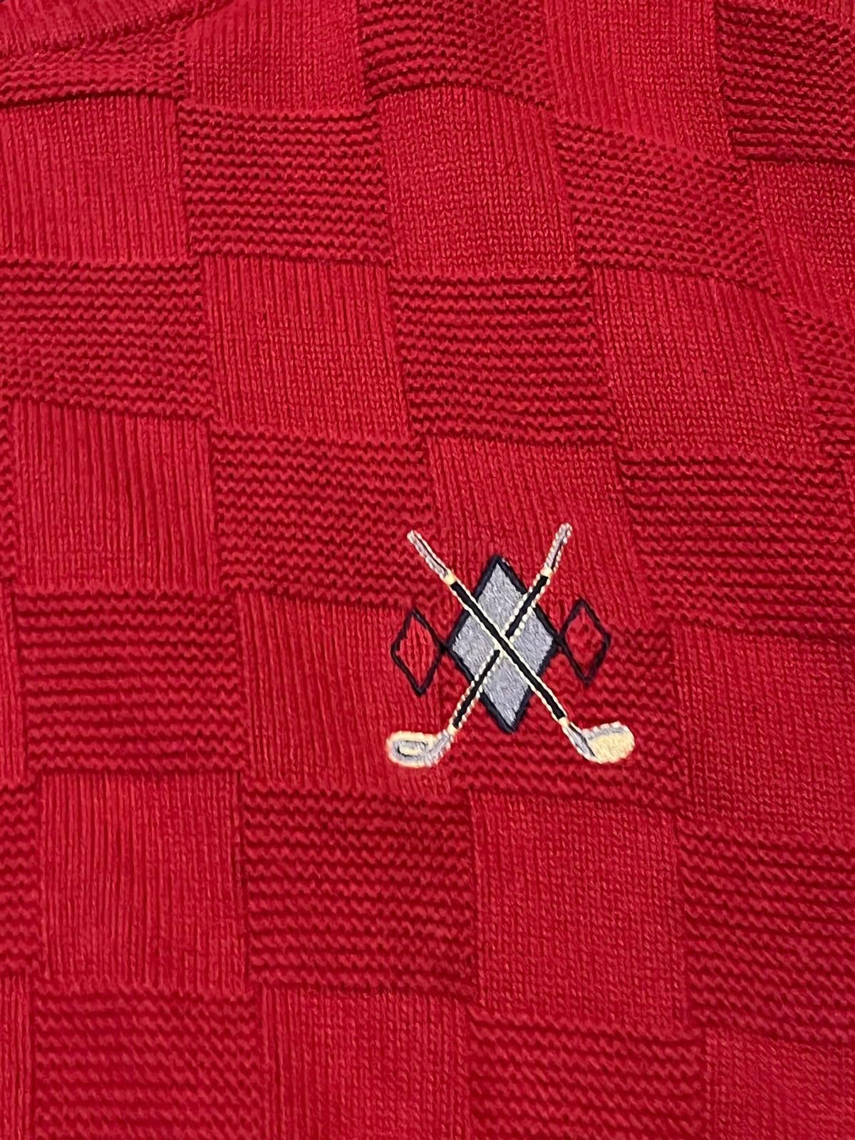 Unknown London Men's Red Crew Neck Sweater with Golf Embroidery Size US M / EU 48-50 / 2 - 3 Thumbnail