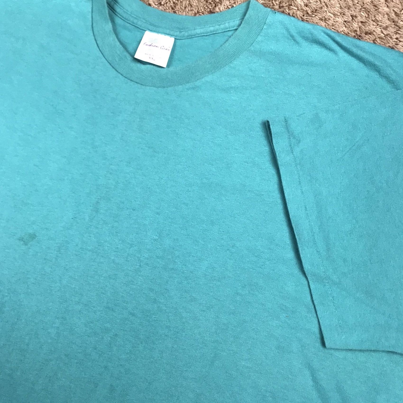 Vintage VINTAGE Teal Green Single Stitch T-Shirt Adult 2XL 100% Cotton Made In USA Crew Neck Short Sleeve Nike? Size US XXL / EU 58 / 5 - 4 Thumbnail