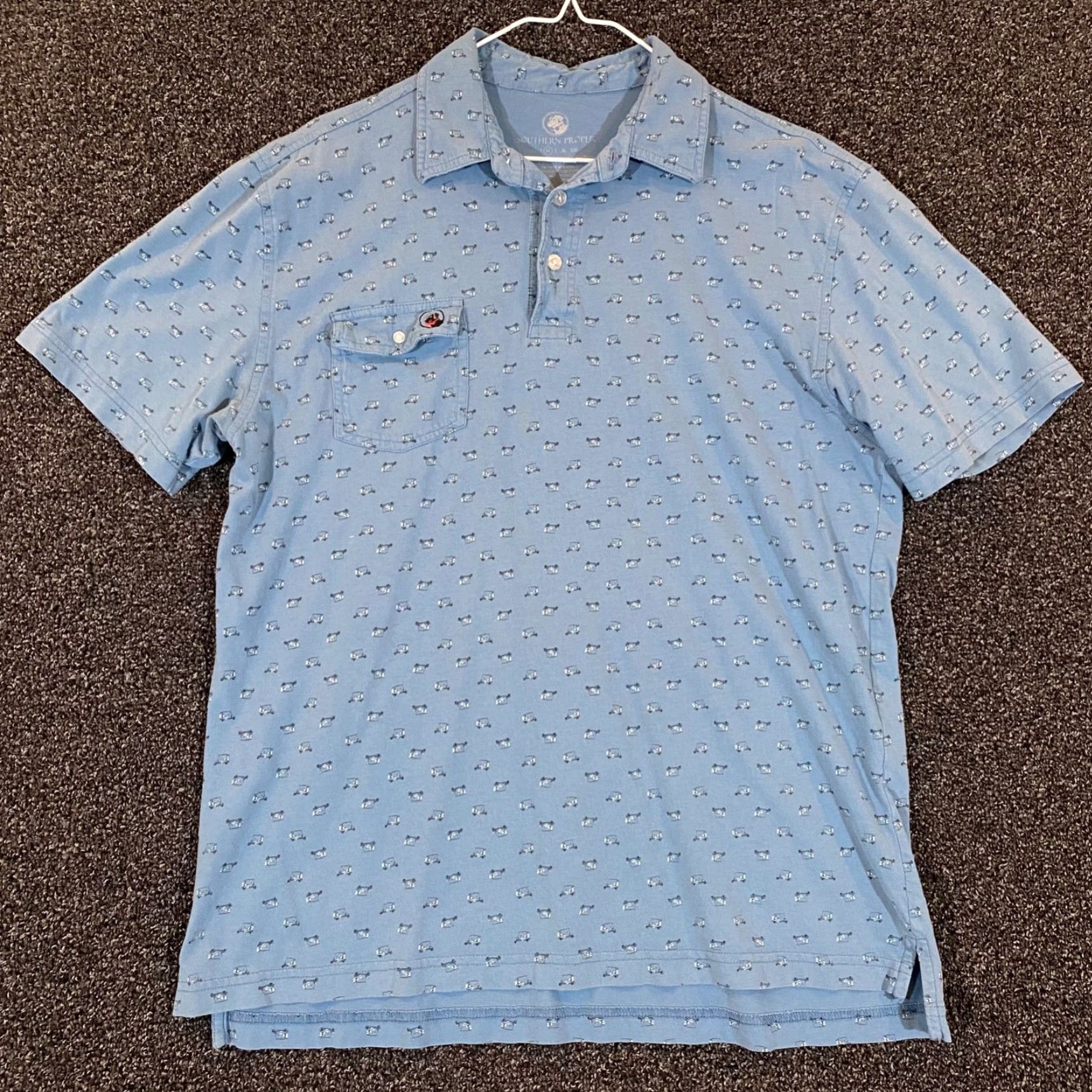 Southern Proper VINTAGE Southern Proper Polo Men Medium Short Sleeve Solid Blue Golf Shirt Casual Activewear Size US M / EU 48-50 / 2 - 2 Thumbnail