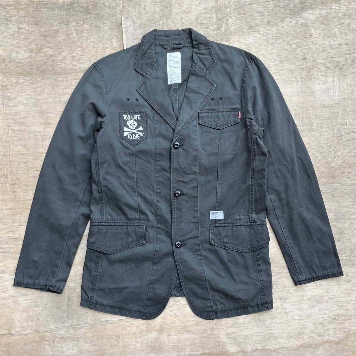 Japanese Brand × Junya Watanabe × Wtaps WTAPS BLAZER BLACK UPARMORED WASHED VINTAGE 2000s Size 36S - 1 Thumbnail