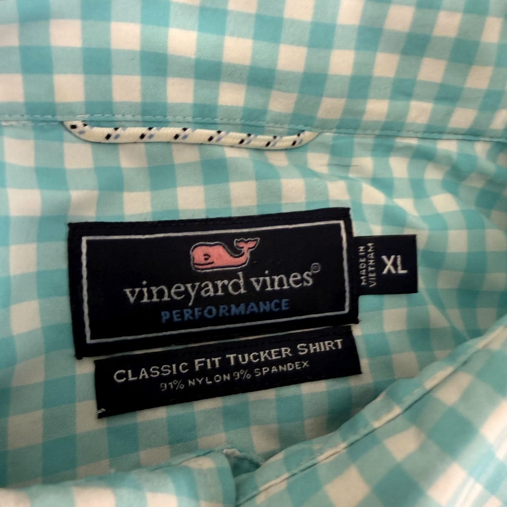 Vineyard Vines Vineyard Vines Performance Long Sleeve Shirt, XL, Blue Check, Stretch, Button-Up, Mens Size US XL / EU 56 / 4 - 5 Thumbnail