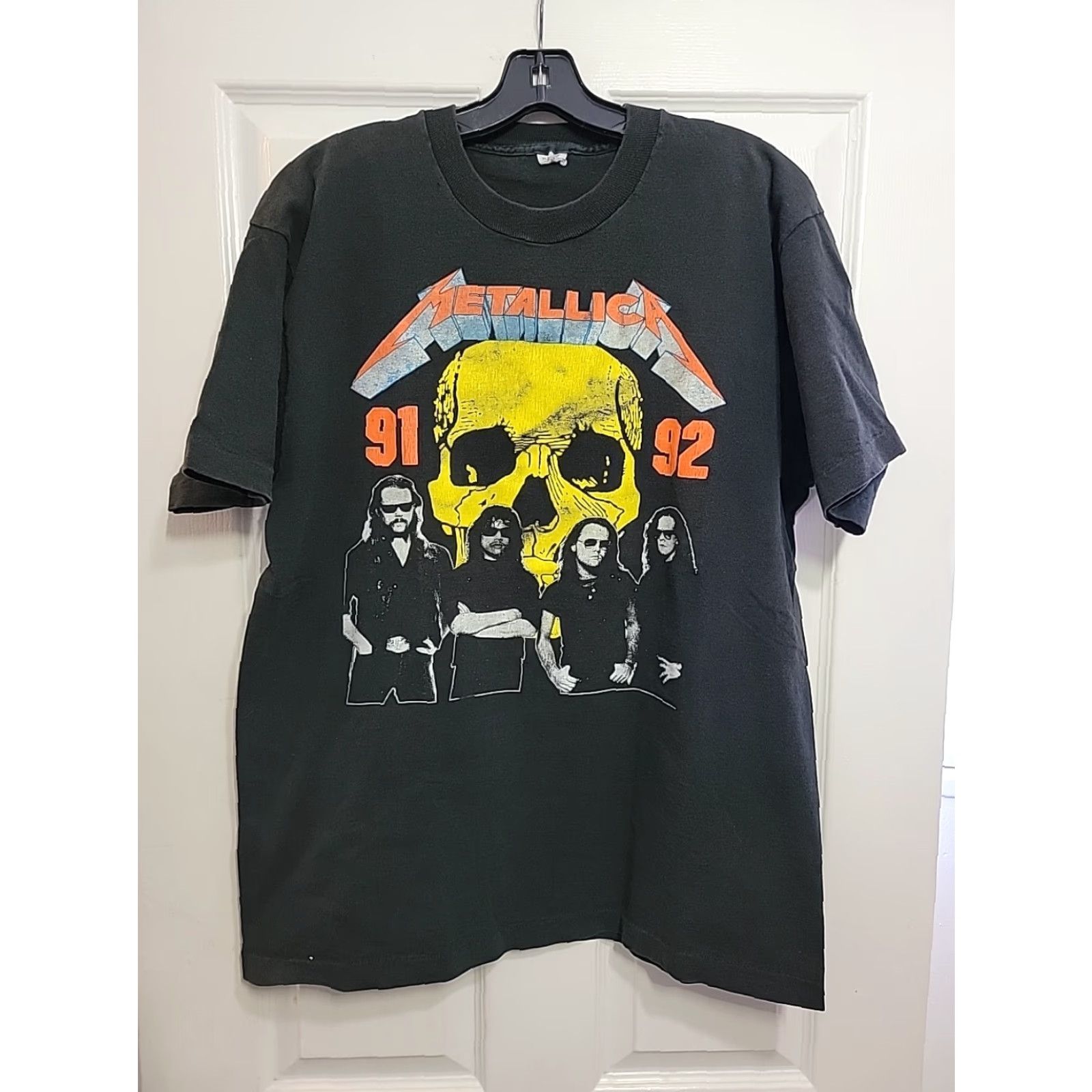 Vintage VINTAGE Metallica Shirt 1991 Black Short Sleeve Crew Neck XL Shirt Mens 90s Band Distressed Logo Size US XL / EU 56 / 4 - 2 Thumbnail