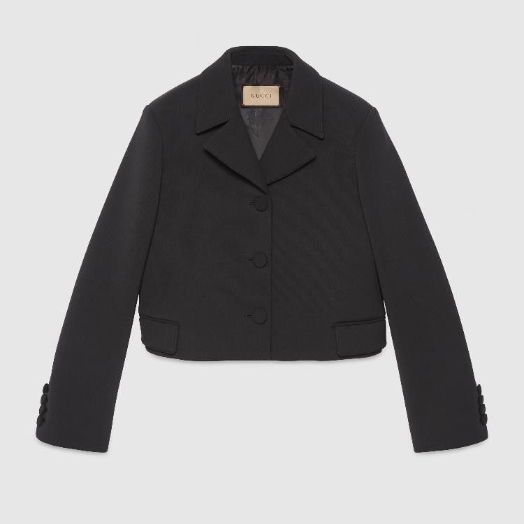 Gucci o1loc1c0226 769986 Wool Neoprint Jacket in Black Size XS / US 0-2 / IT 36-38 - 3 Thumbnail