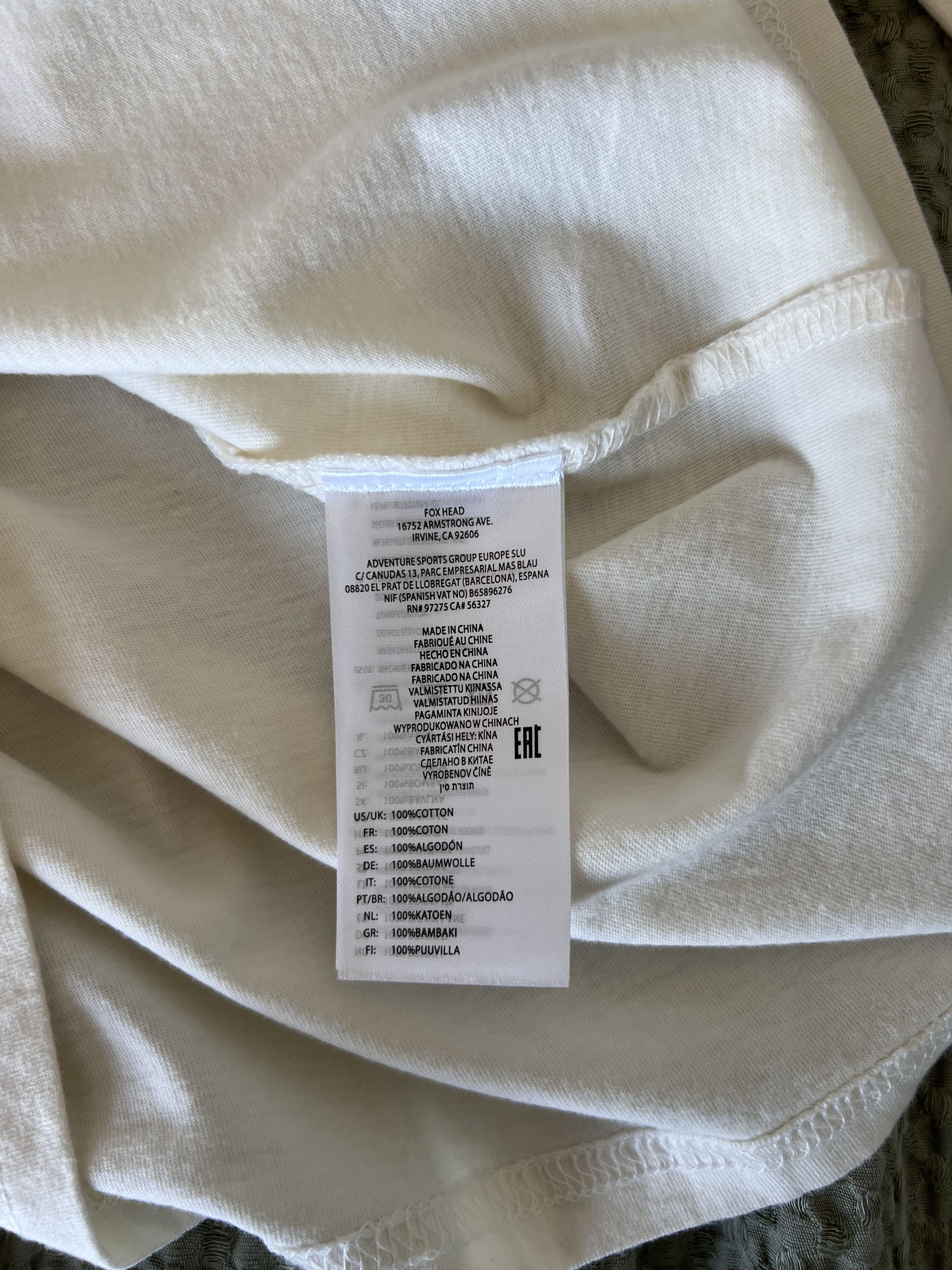 Fox Racing × Kiko Kostadinov Kiko Kostadinov Fox Racing Long Sleeve Tee in White Size US L / EU 52-54 / 3 - 7 Thumbnail