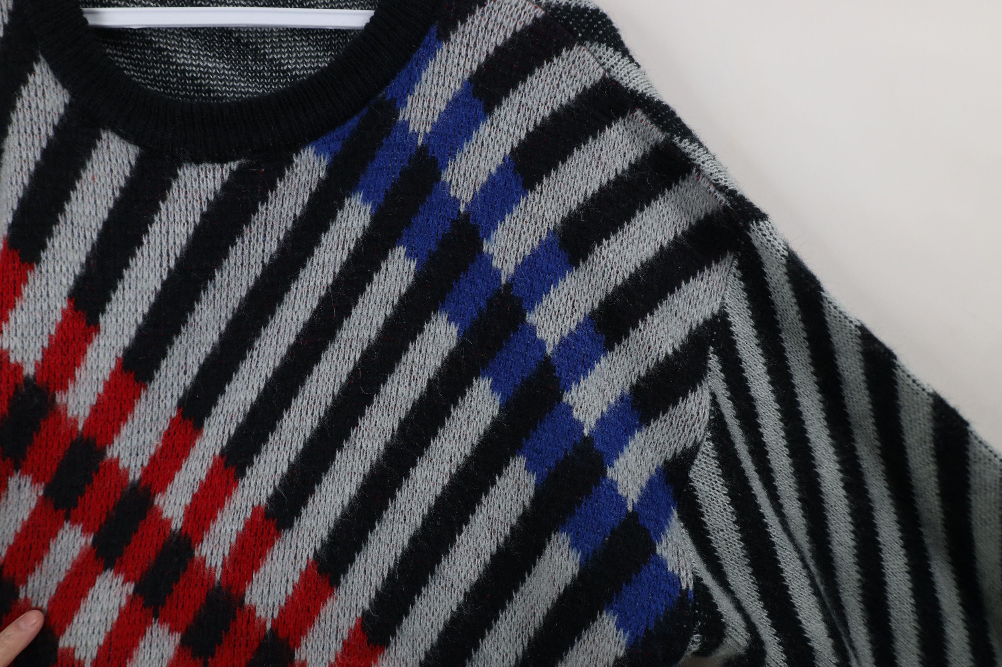 Vintage Vintage 90s Streetwear Wool Blend Knit Crewneck Sweater Size US L / EU 52-54 / 3 - 4 Thumbnail