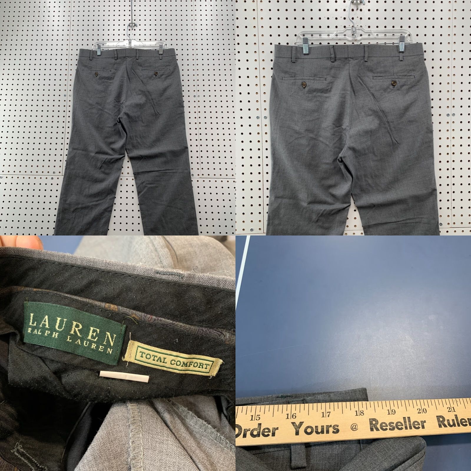 Ralph Lauren Lauren Ralph Lauren Dress Pants Mens 36x28 Gray Total Comfort Flat Front 29 Inseam Mens Pants Size US 36 / EU 52 - 8 Thumbnail