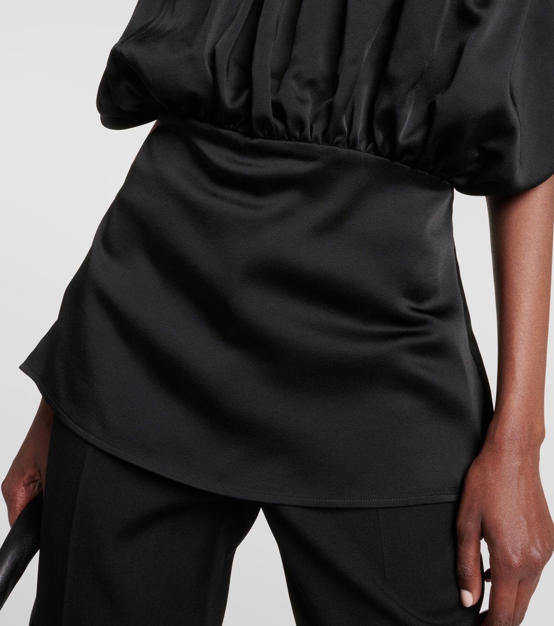 Jil Sander o1mt1gz0725 Satin Top in Black Size M / US 6-8 / IT 42-44 - 5 Thumbnail