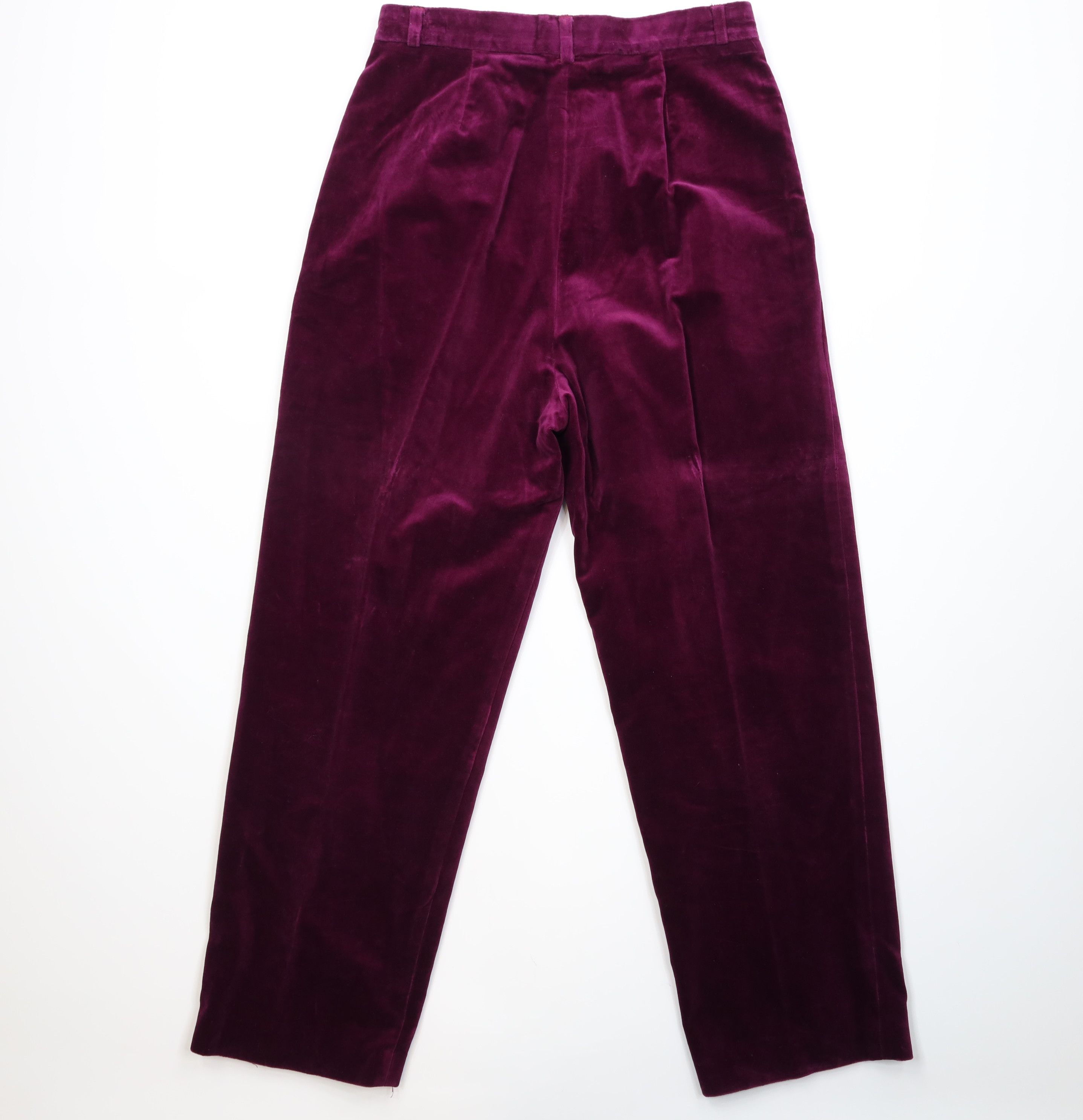 Vintage Vintage 90s Streetwear Wide Leg Velvet Velour Pants Purple Size 36" / US 14 / IT 50 - 10 Thumbnail