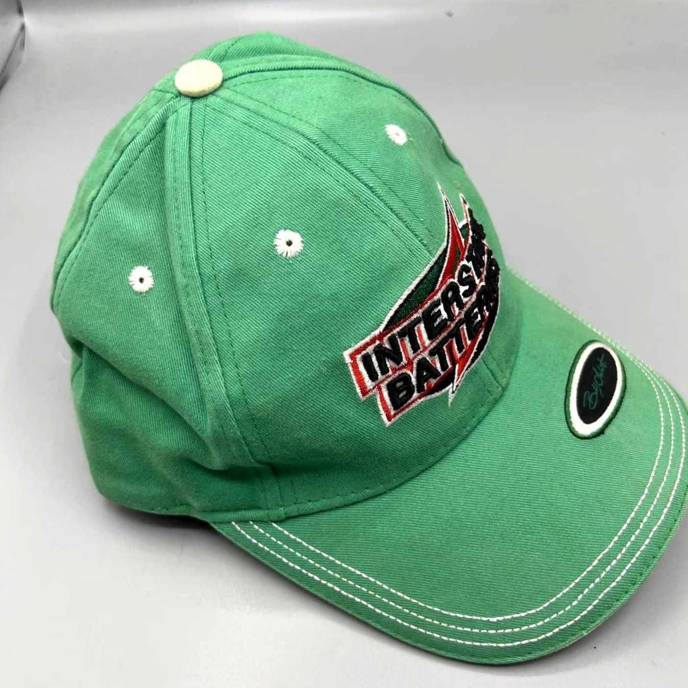 NASCAR Interstate Batteries Nascar Racing Hat Men Green Bobby Labonte 18 Strap Back Cap Baseball Cap Adjustable Canvas Green Logo Sports Mens Size ONE SIZE - 5 Thumbnail