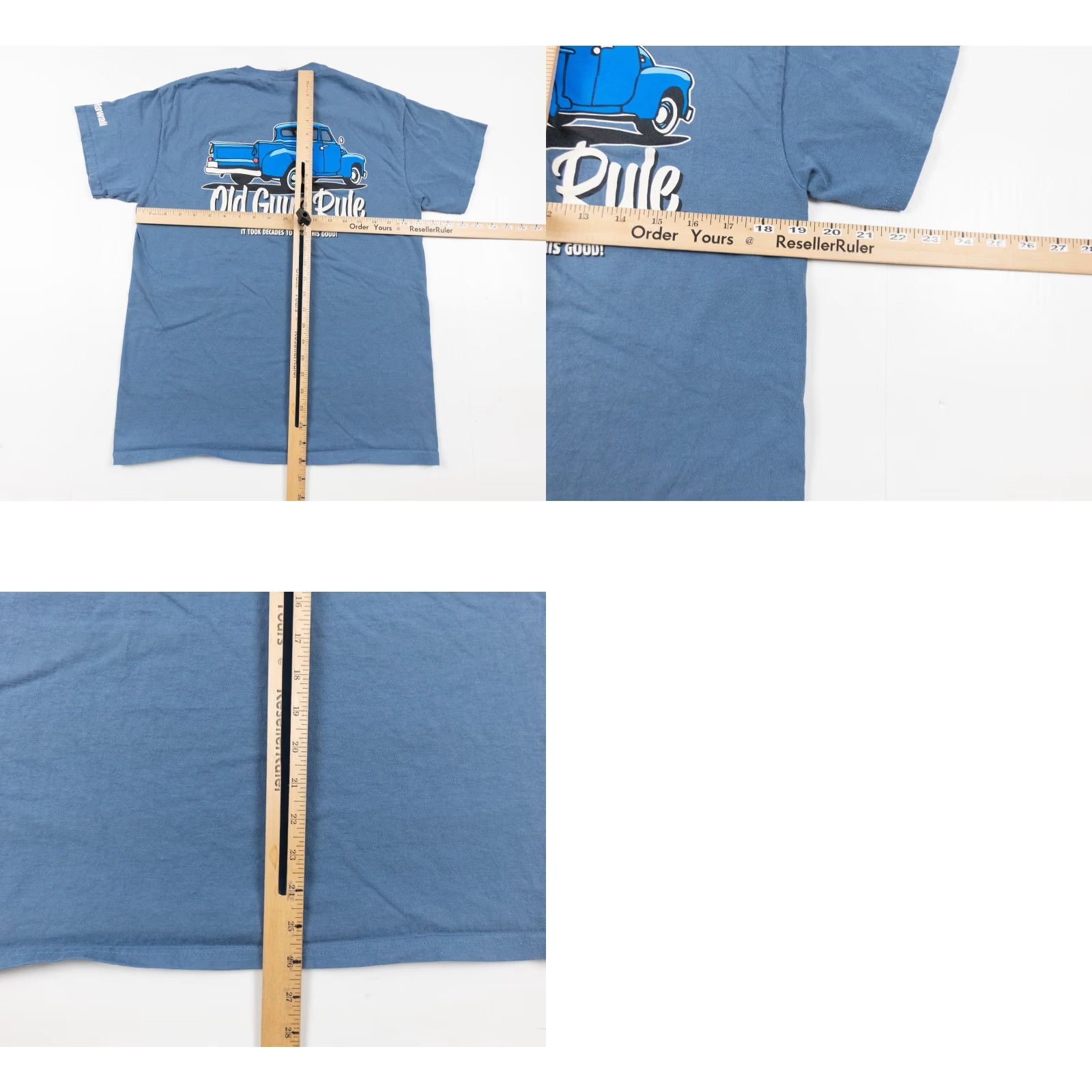 Vintage VINTAGE Old Guys Rule Men's T-Shirt Medium Blue Short Sleeve Graphic Tee Classic Car Truck Size US M / EU 48-50 / 2 - 8 Thumbnail