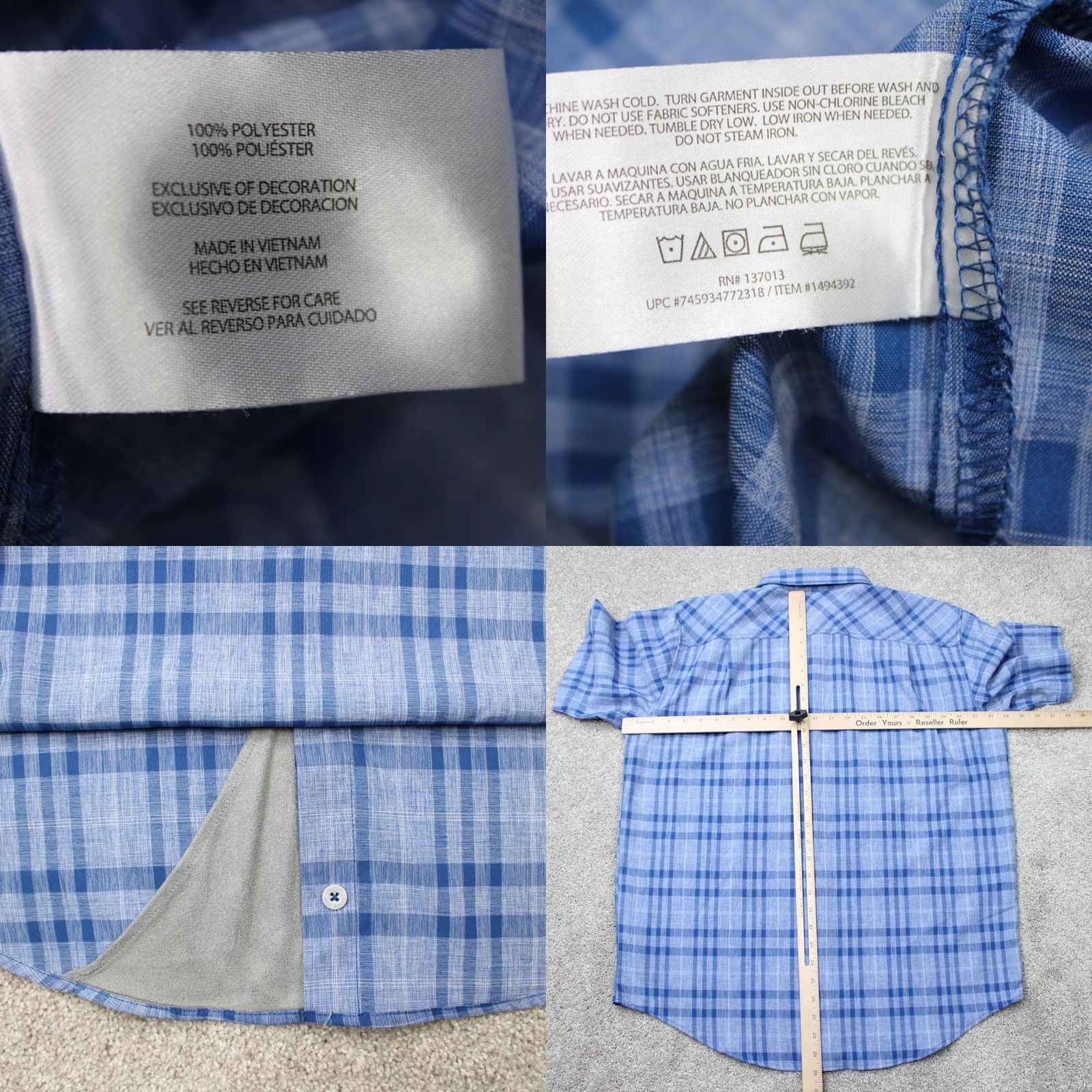 Orvis Orvis Mens Large Blue Tech Shirt Short Sleeve Button-Up Pocketed N/A Size US L / EU 52-54 / 3 - 8 Thumbnail