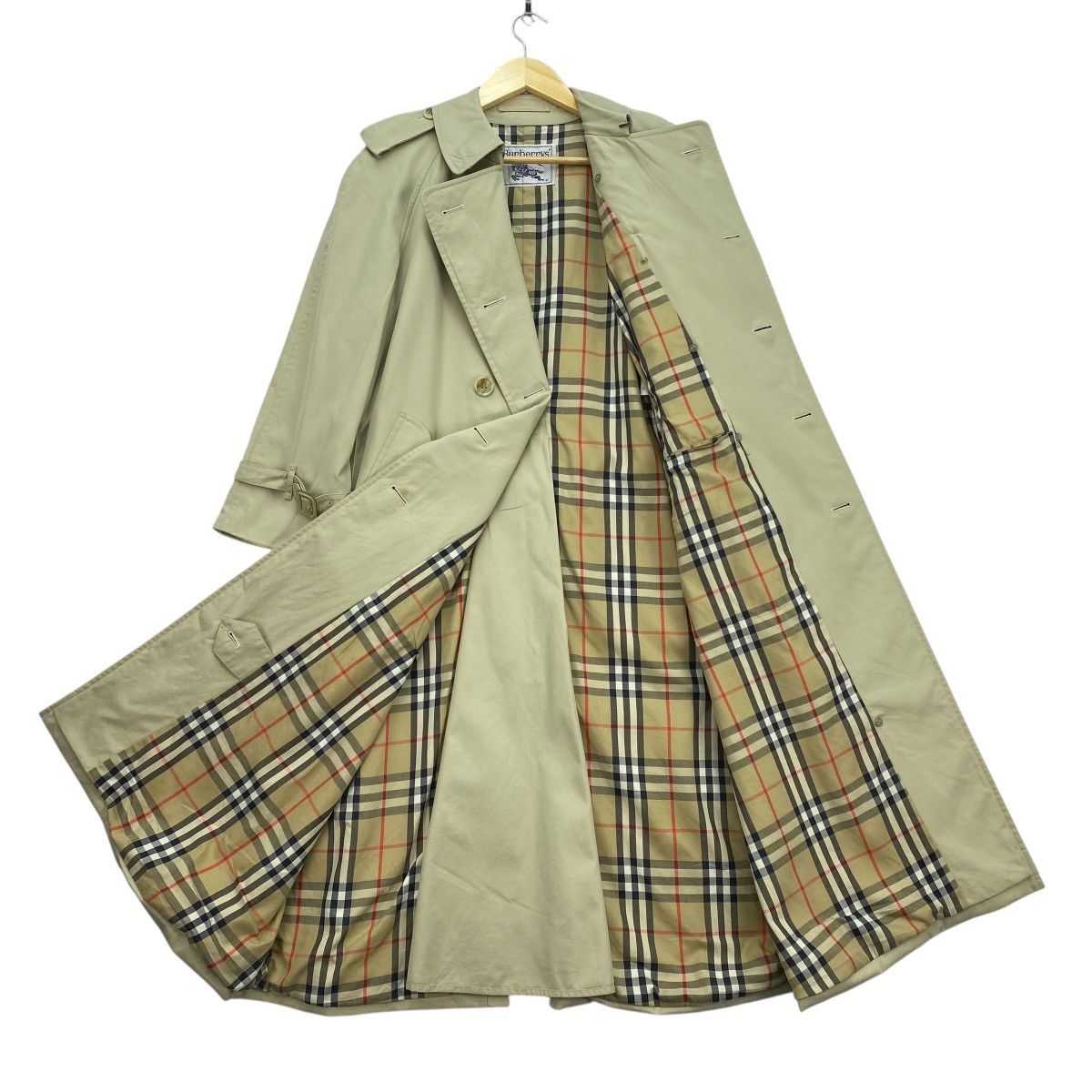 Burberry 🔥Vintage Burberrys Double Breast Belted Nova Check Trench Size M / US 6-8 / IT 42-44 - 1 Thumbnail