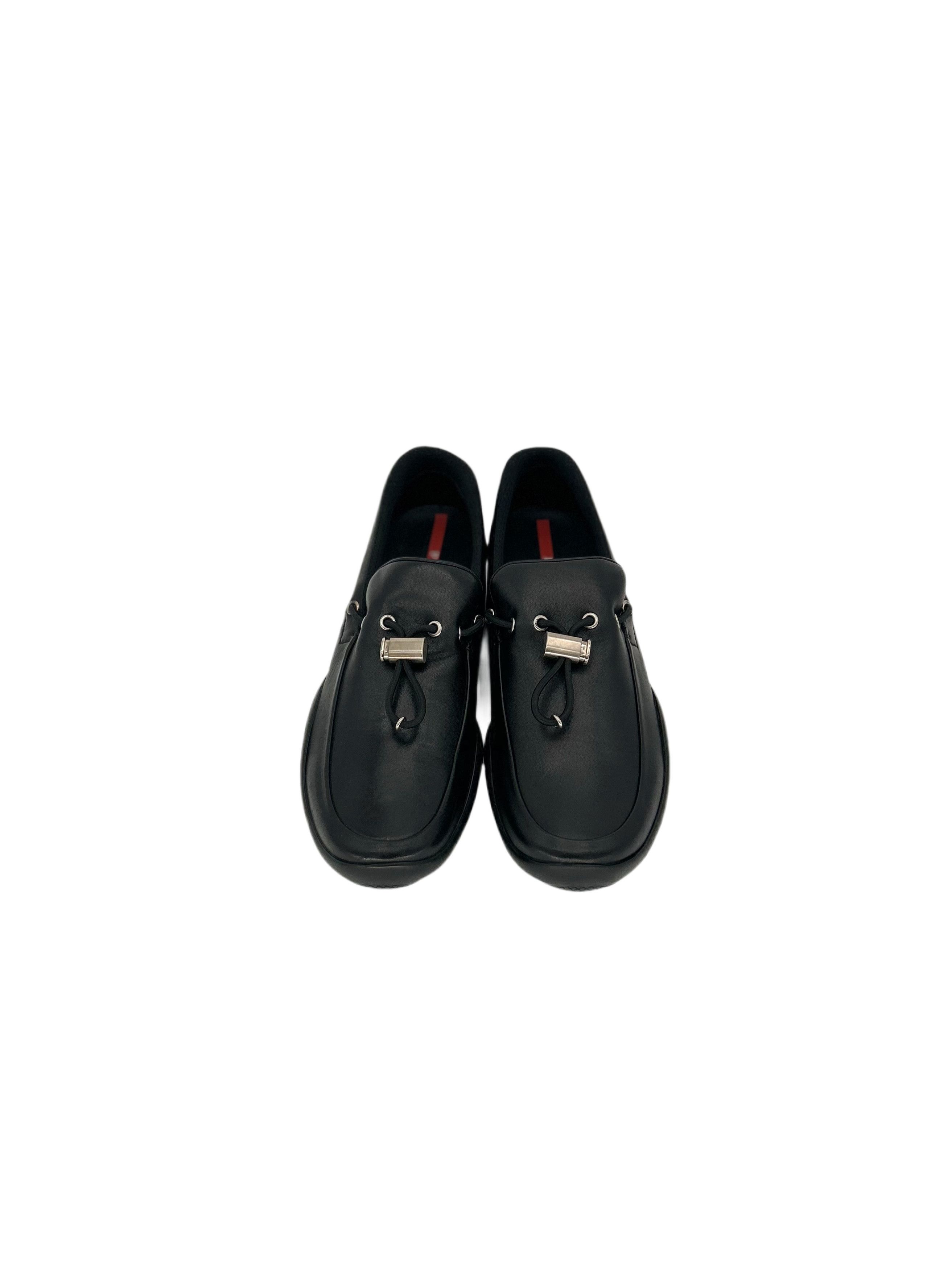 Prada Prada Linea Rossa Black Classic Loafers With Toggle Size US 6 / EU 39 - 3 Thumbnail