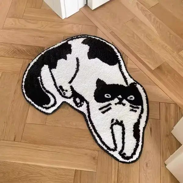 VIBE Design Soft Home Bedroom Cat Print Rug Carpet Size ONE SIZE - 6 Thumbnail
