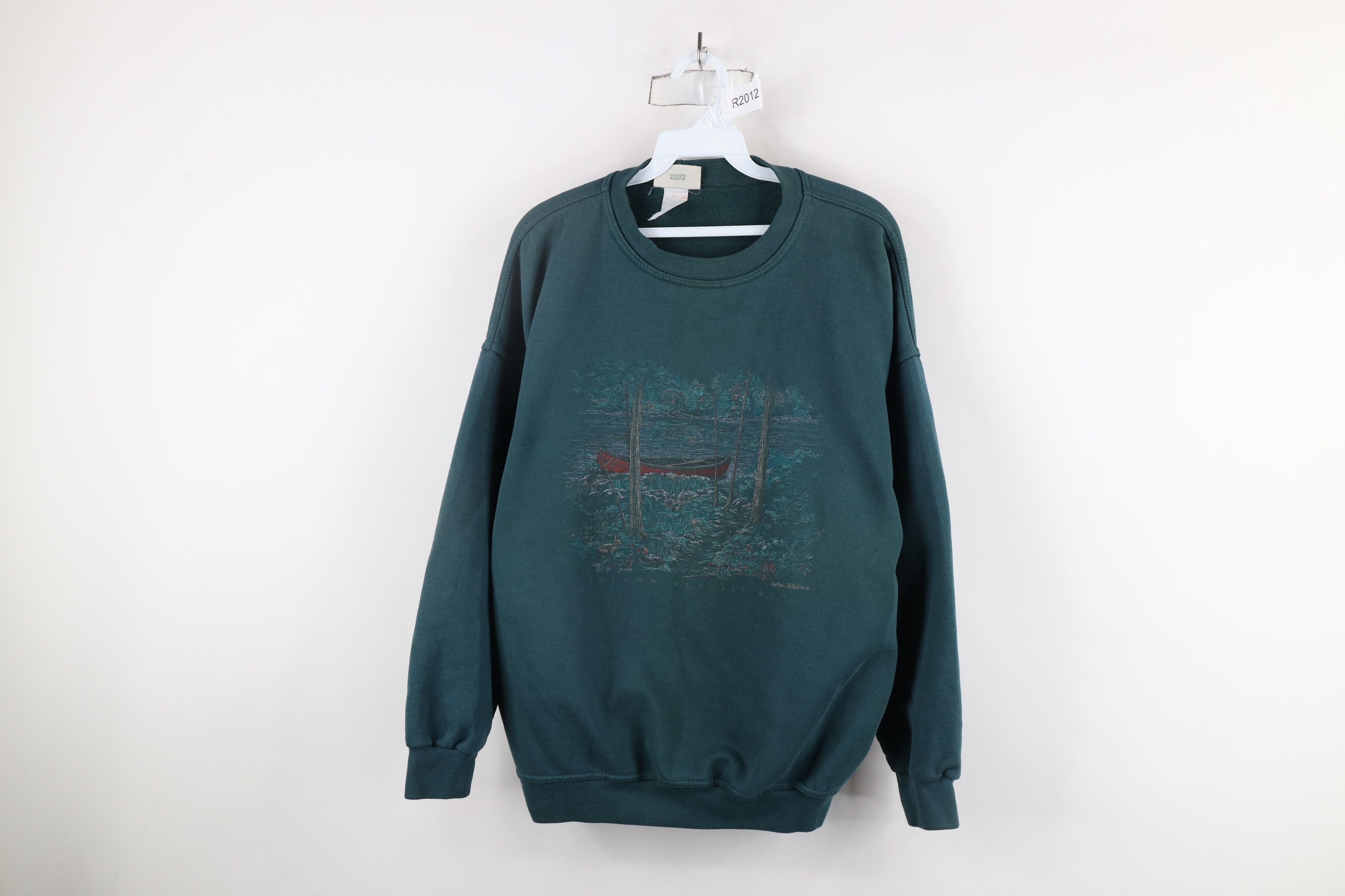 Vintage Vintage 90s Country Primitive Autumn Nature Lake Sweatshirt Size L / US 10 / IT 46 - 1 Thumbnail