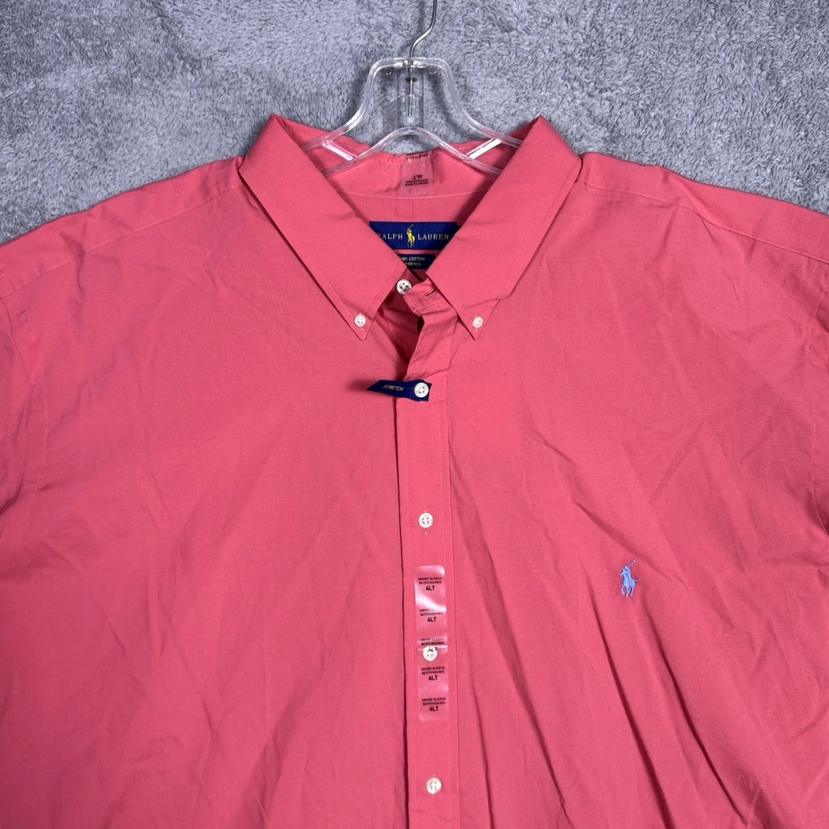 Polo Ralph Lauren Ralph Lauren Polo Shirt Men 4XLT Stretch Cotton Blue Pony Button Down New w Tags Size US XXL / EU 58 / 5 - 2 Thumbnail
