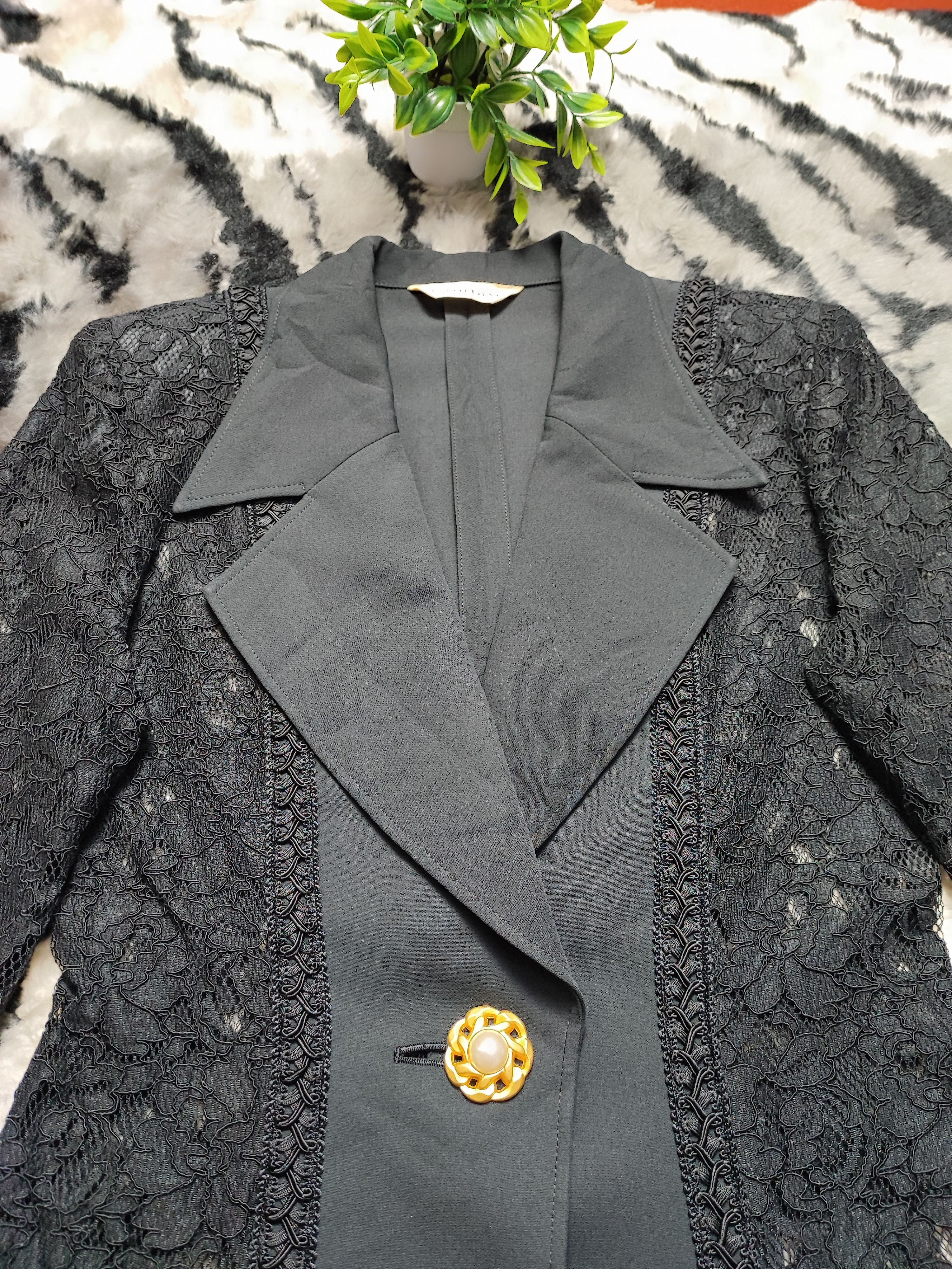 Japanese Brand Vintage Andro Gyne Black Net Blouse Size S / US 4 / IT 40 - 5 Thumbnail