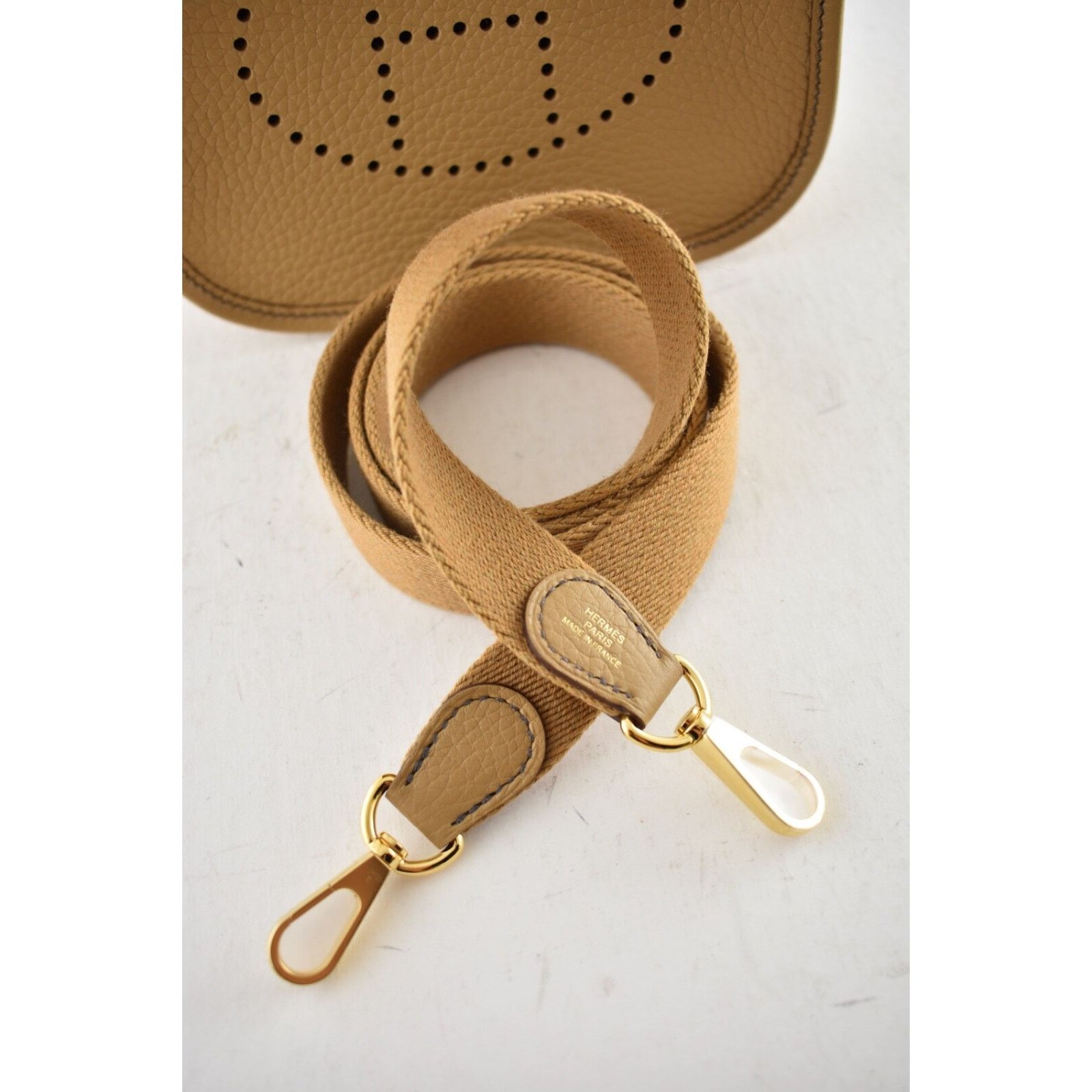 Hermes Hermes Mini Evelyne Camel Gold Leather Crossbody Bag Size ONE SIZE - 8 Thumbnail