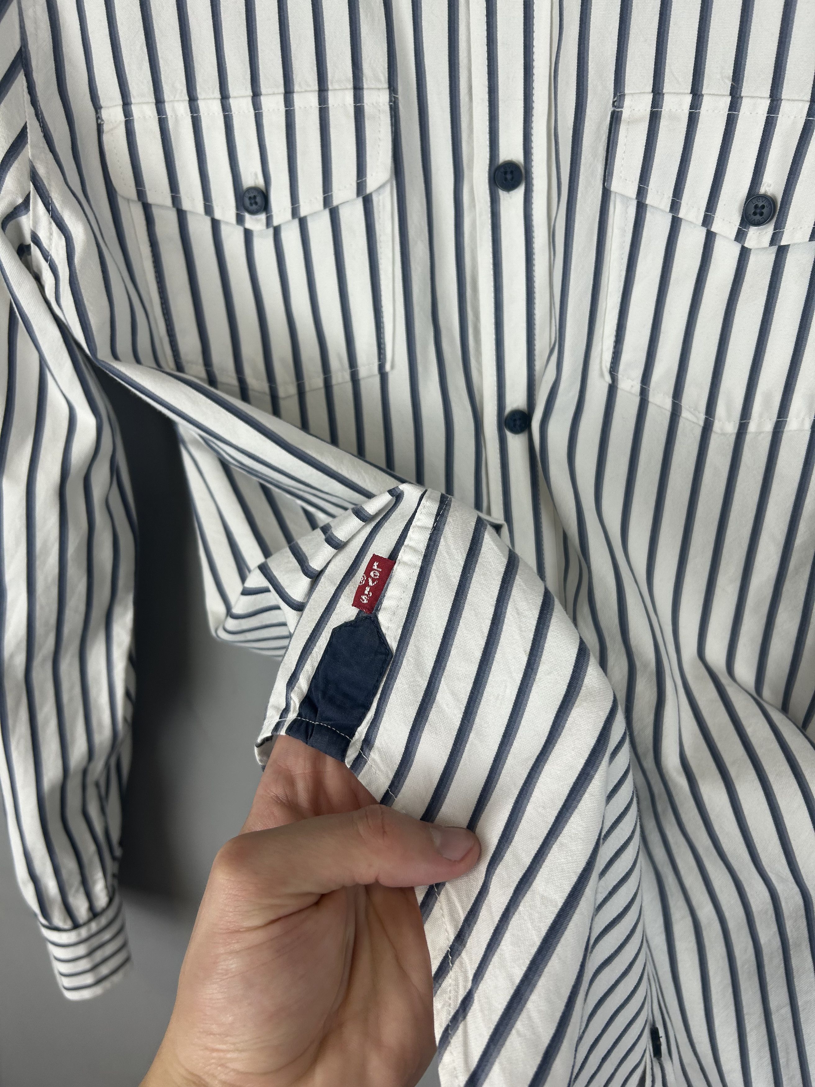 Levi's RARE Vintage Levi's Striped Shirt White Oldmoney Men's L Size US L / EU 52-54 / 3 - 5 Thumbnail