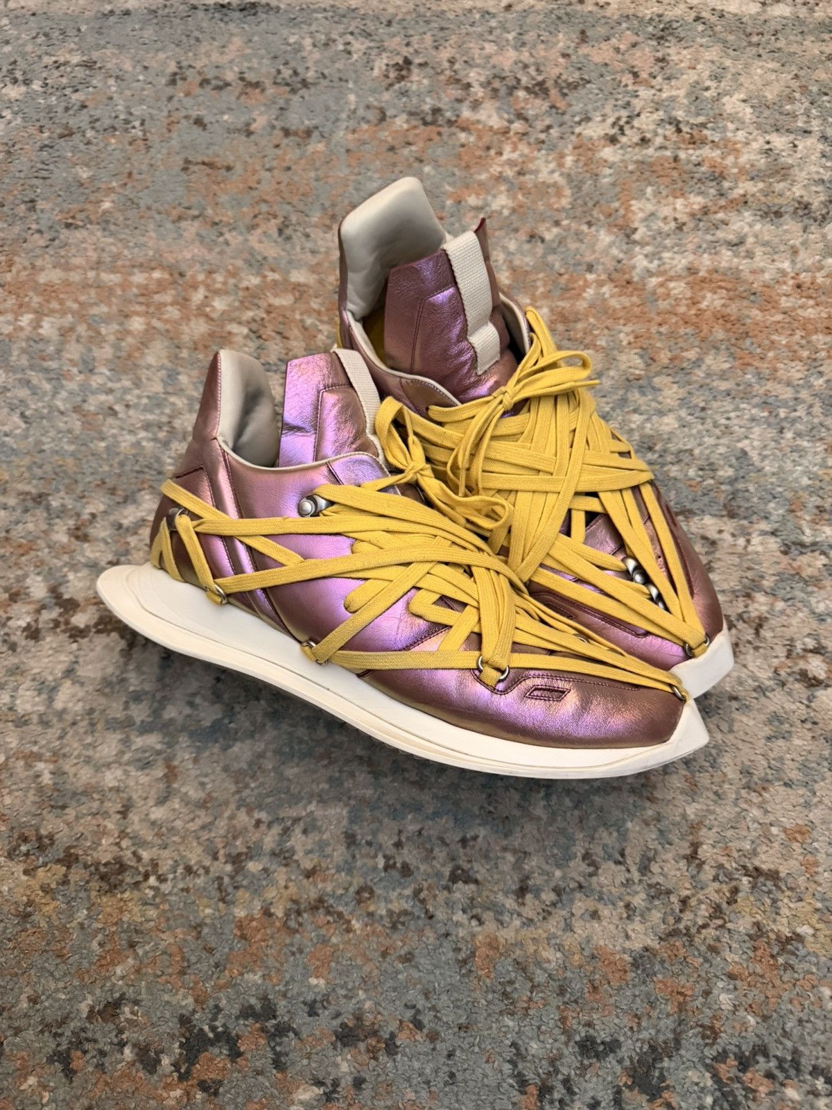 Rick Owens Rick Owens Irise / Lemon Iridescent Megalace Runners 44 Size US 11 / EU 44 - 3 Thumbnail